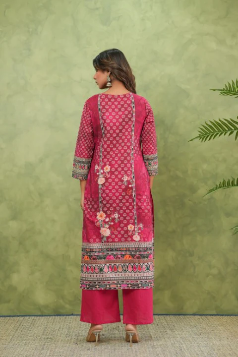 Brishti Rosy Printed Work Suit Set - Image 6
