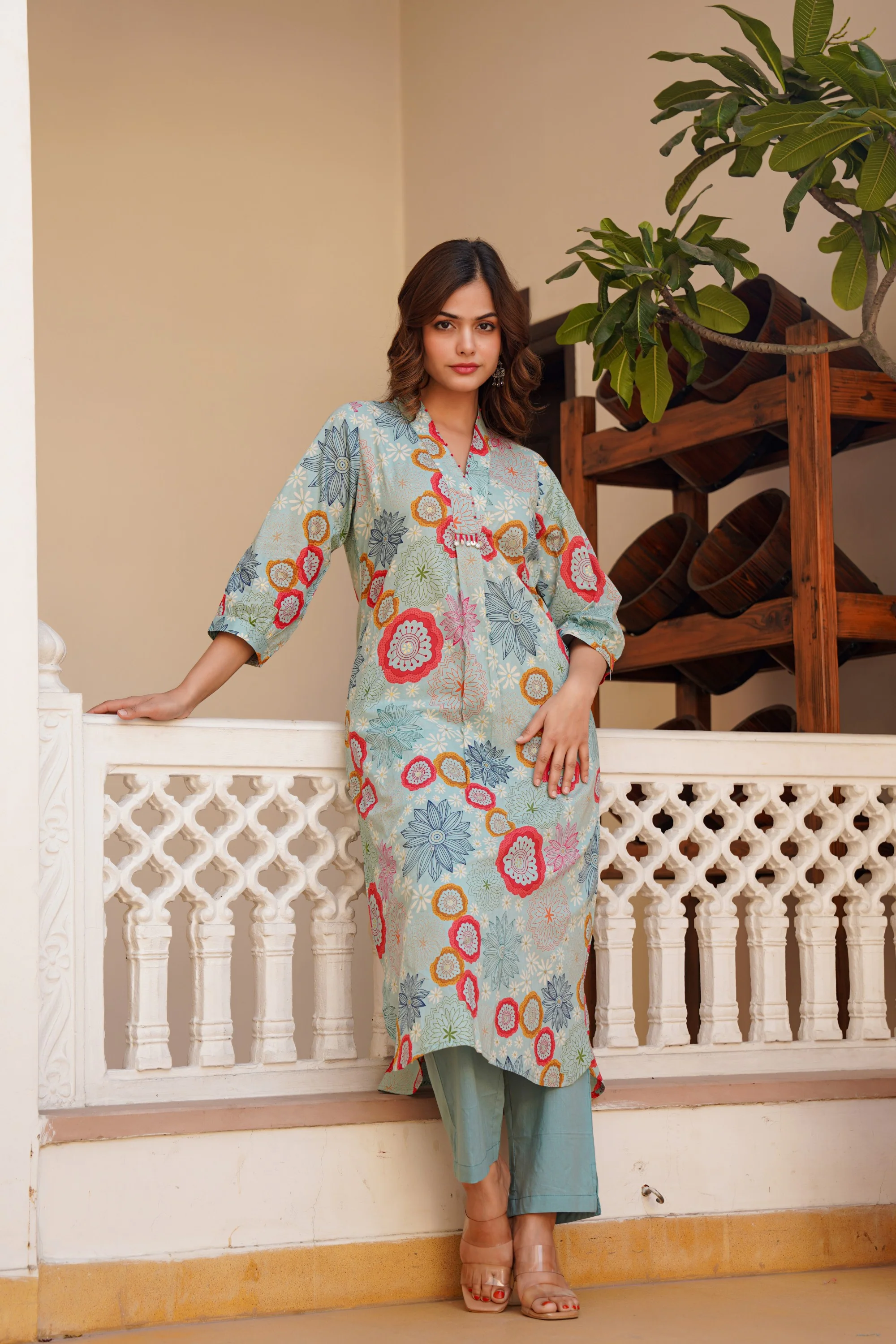 Hemal lapis Cotton Kurta pant set - Image 10