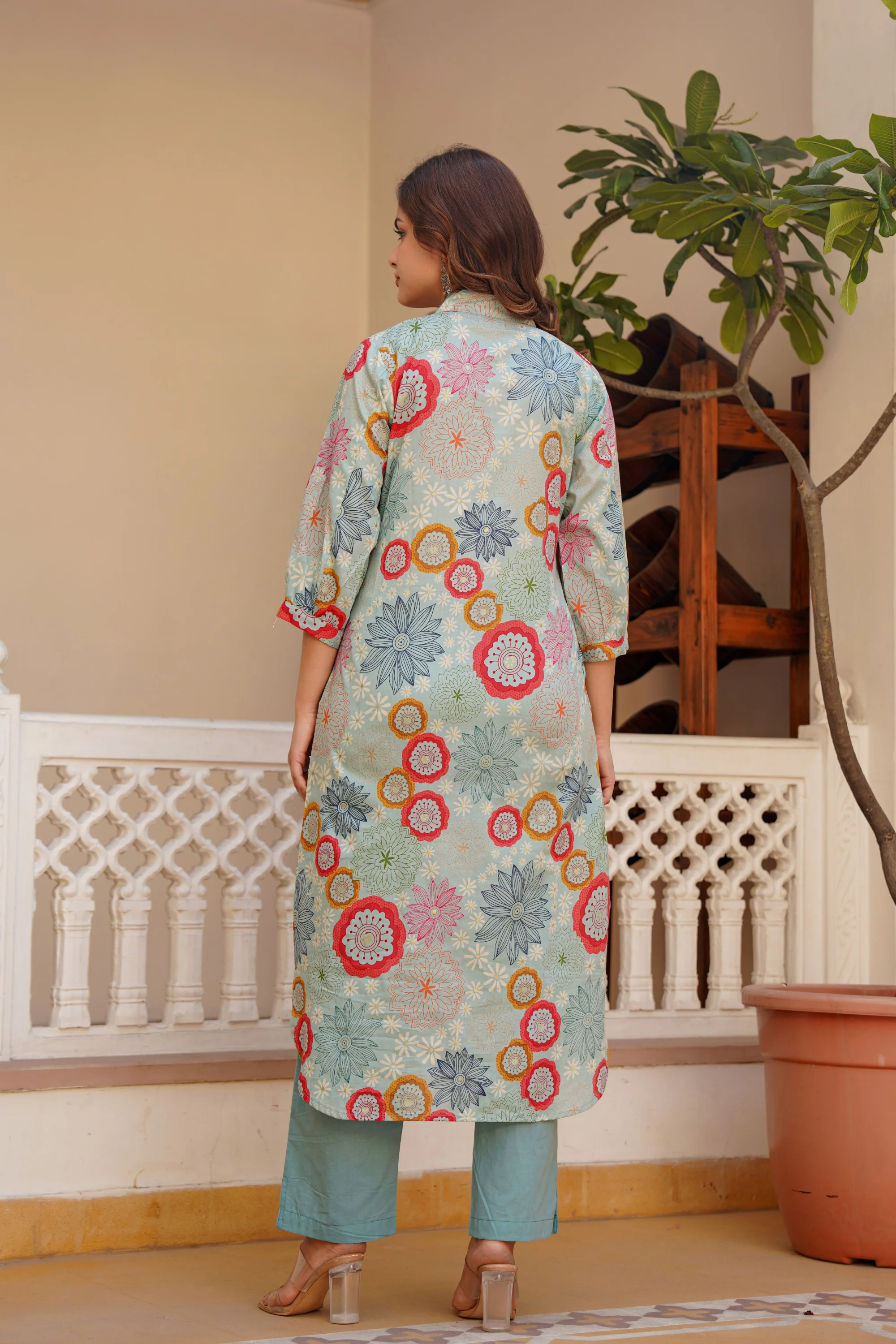 Hemal lapis Cotton Kurta pant set - Image 3