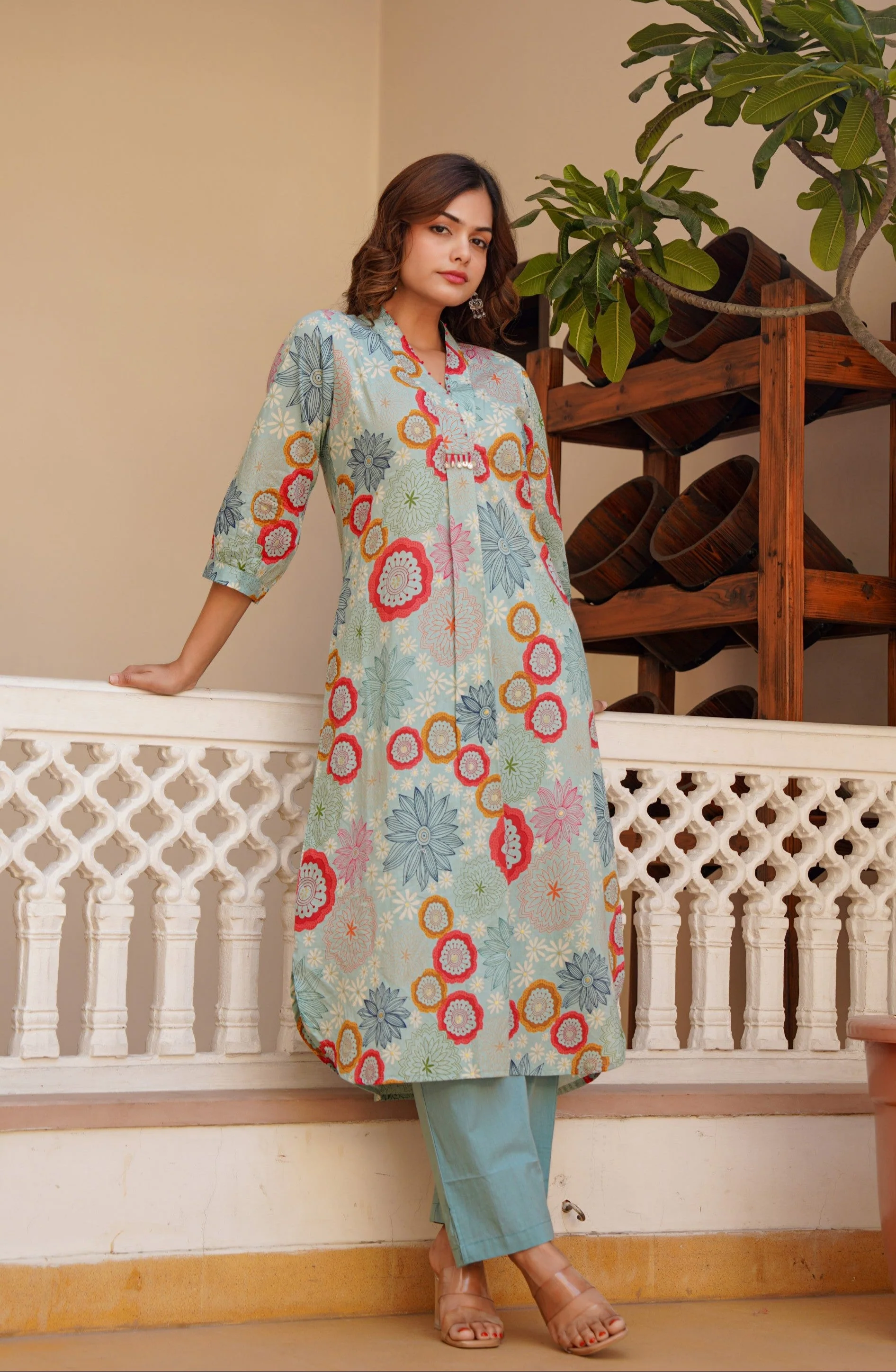 Hemal lapis Cotton Kurta pant set - Image 4
