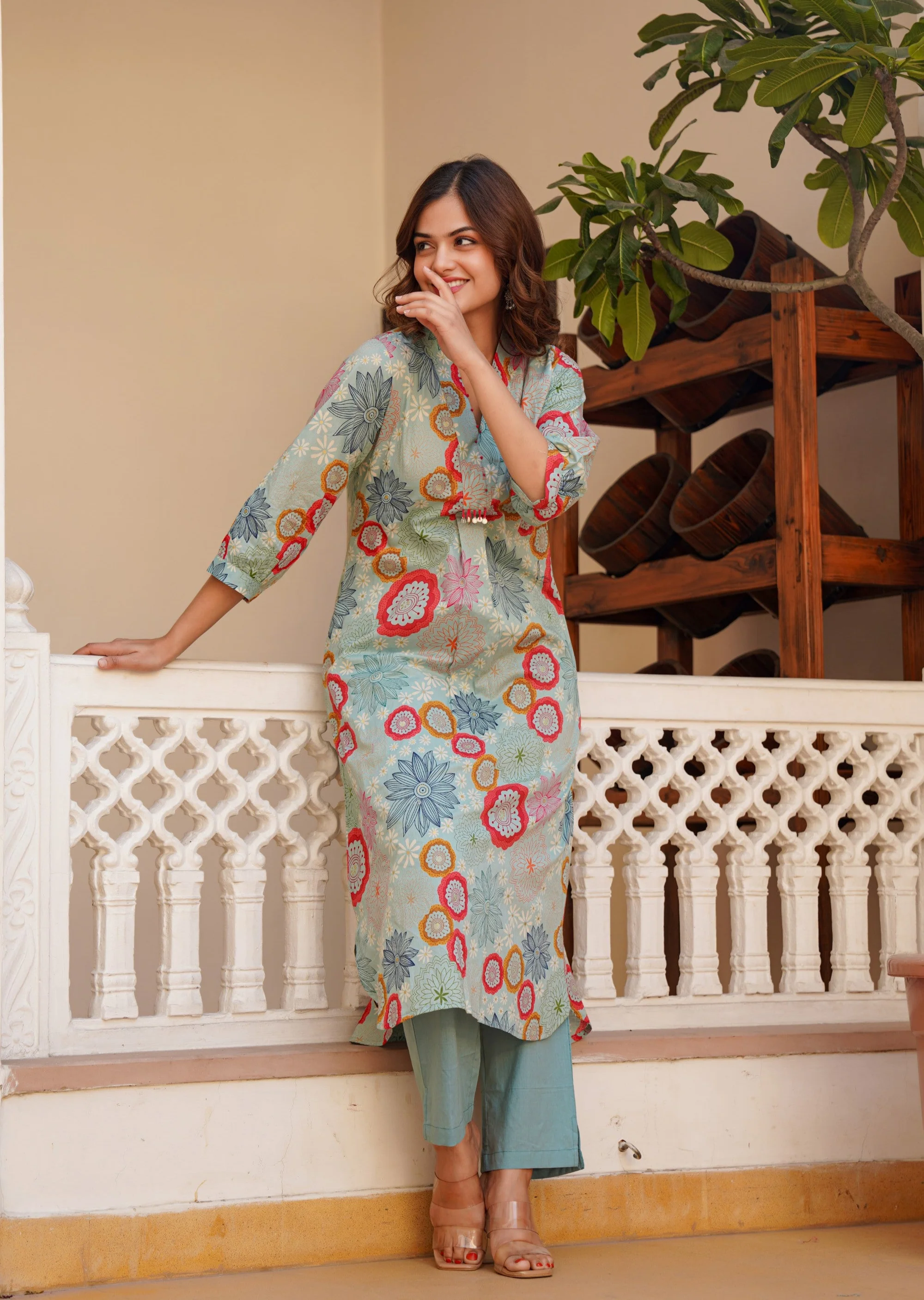 Hemal lapis Cotton Kurta pant set - Image 5