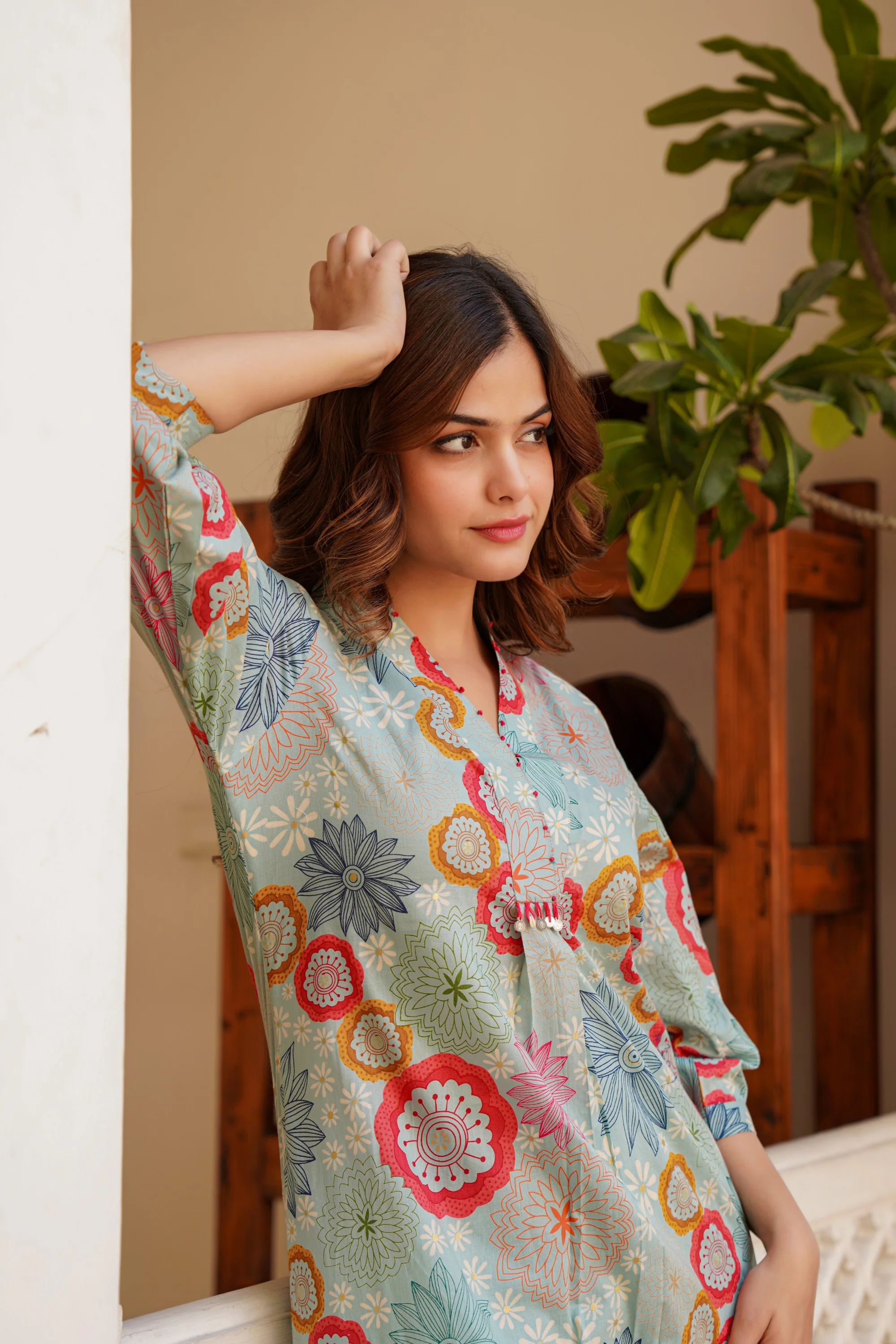 Hemal lapis Cotton Kurta pant set - Image 6