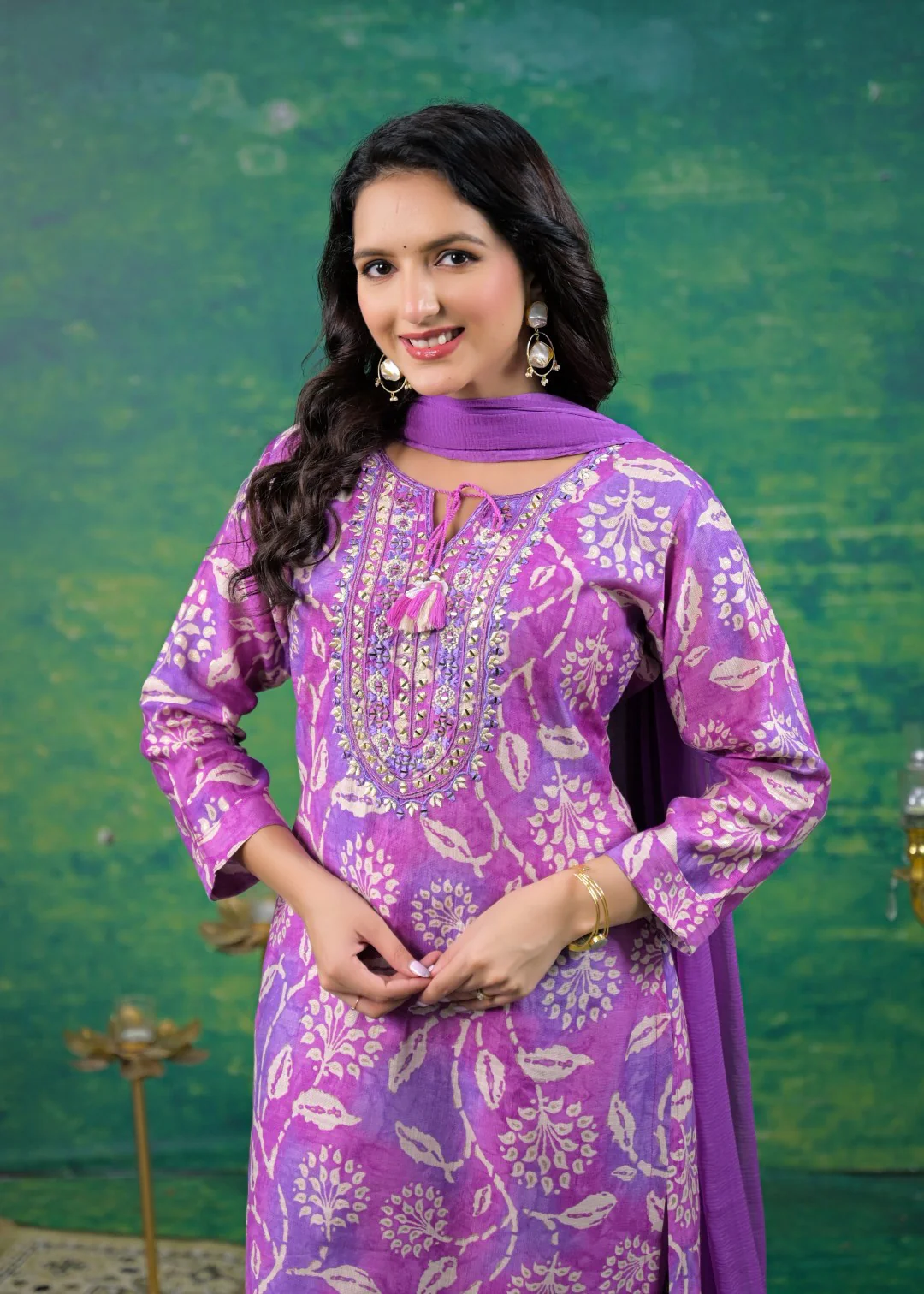 Shanti Imperial Printed Work Suit Set - Image 2