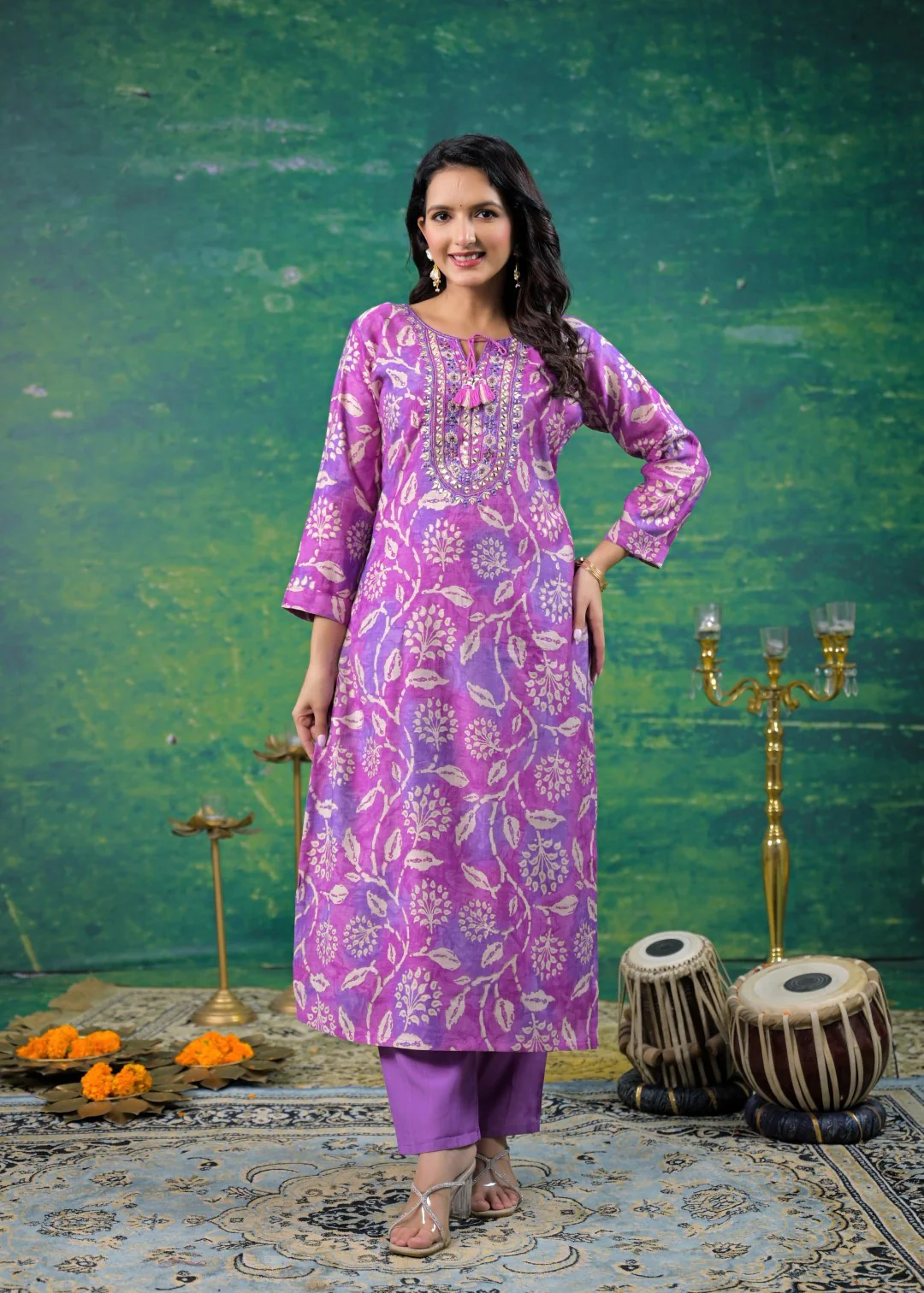Shanti Imperial Printed Work Suit Set - Image 4