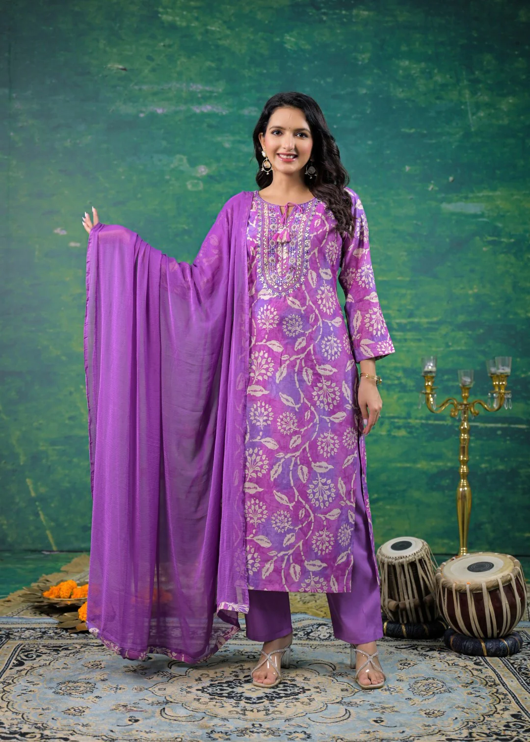 Shanti Imperial Printed Work Suit Set - Image 5