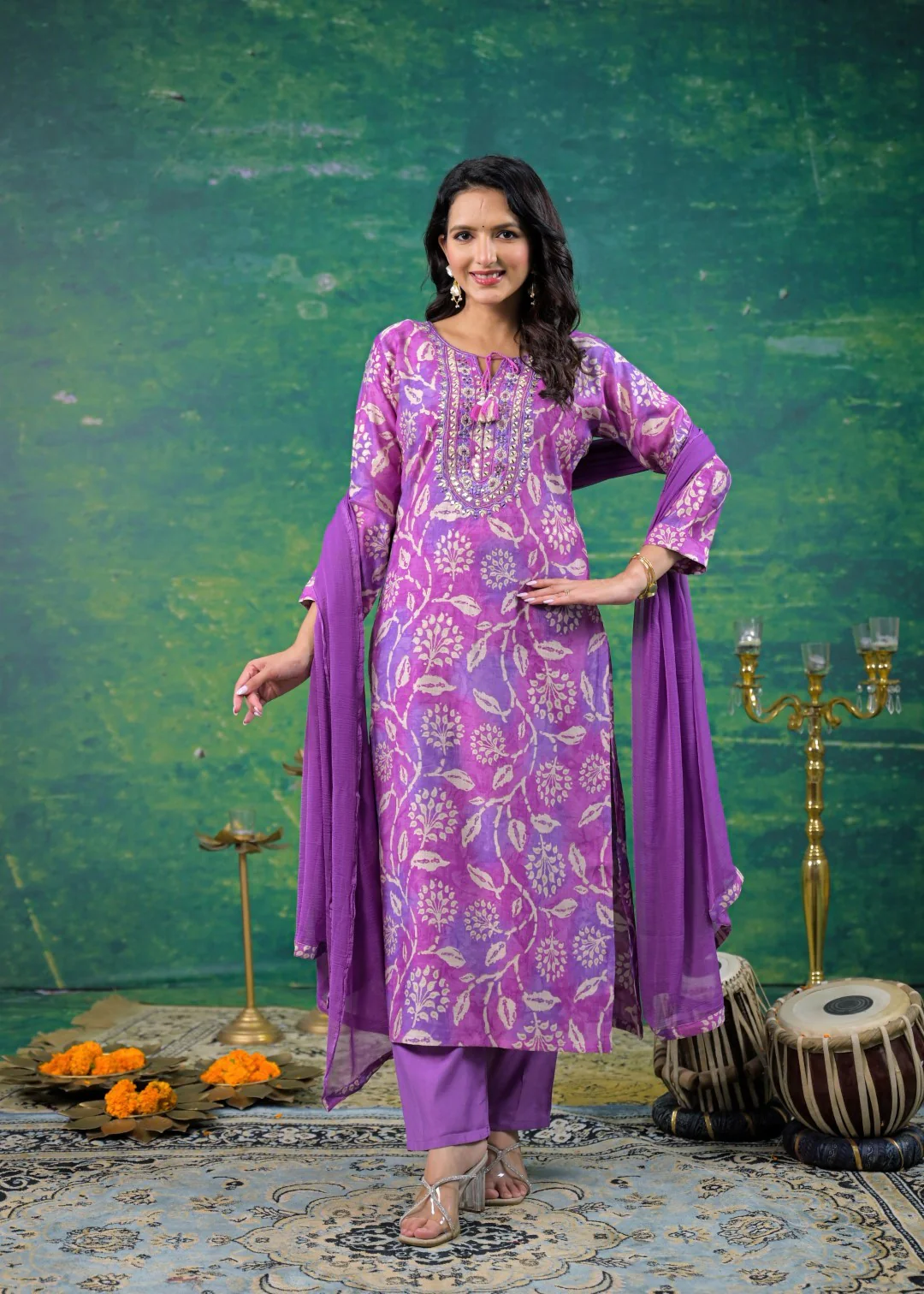 Shanti Imperial Printed Work Suit Set - Image 6