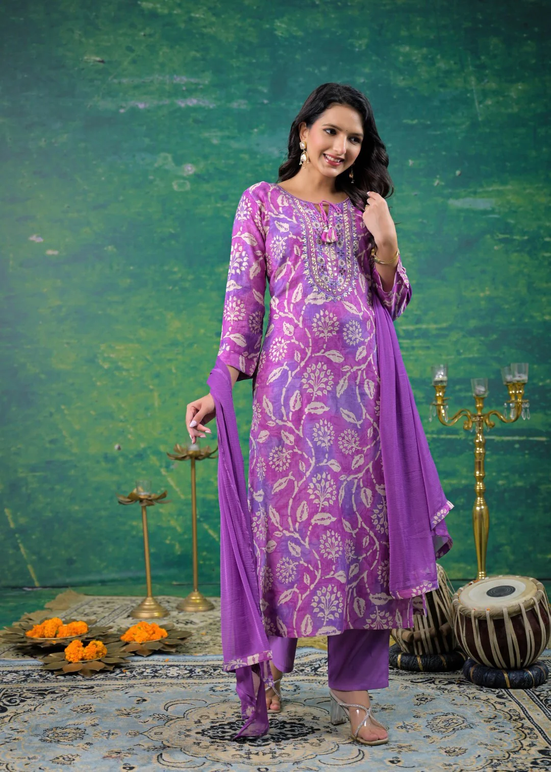 Shanti Imperial Printed Work Suit Set - Image 7