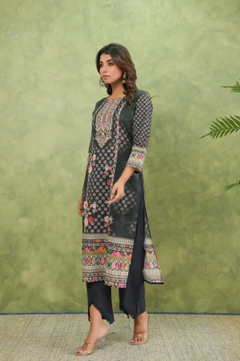 Brishti Onyx Printed Work Suit Set - Image 7