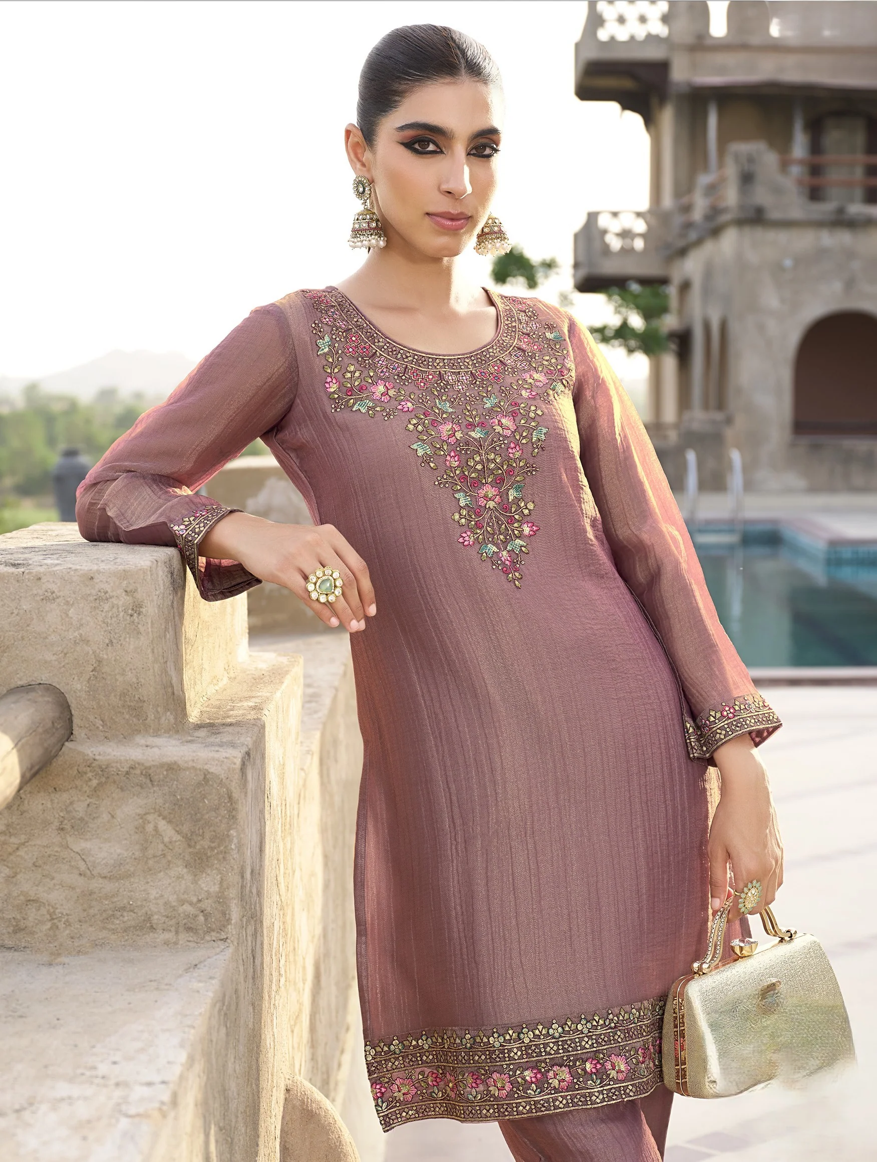 Rajshree Caramel work co-ord set - Image 2