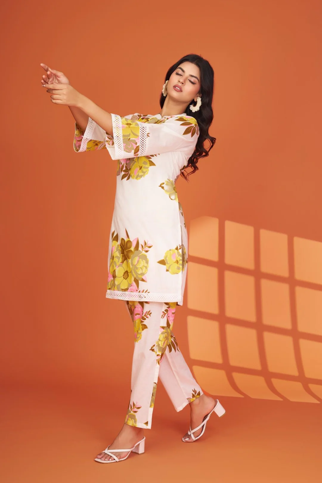 Mahua marigold cotton printed co-ord set - Image 5