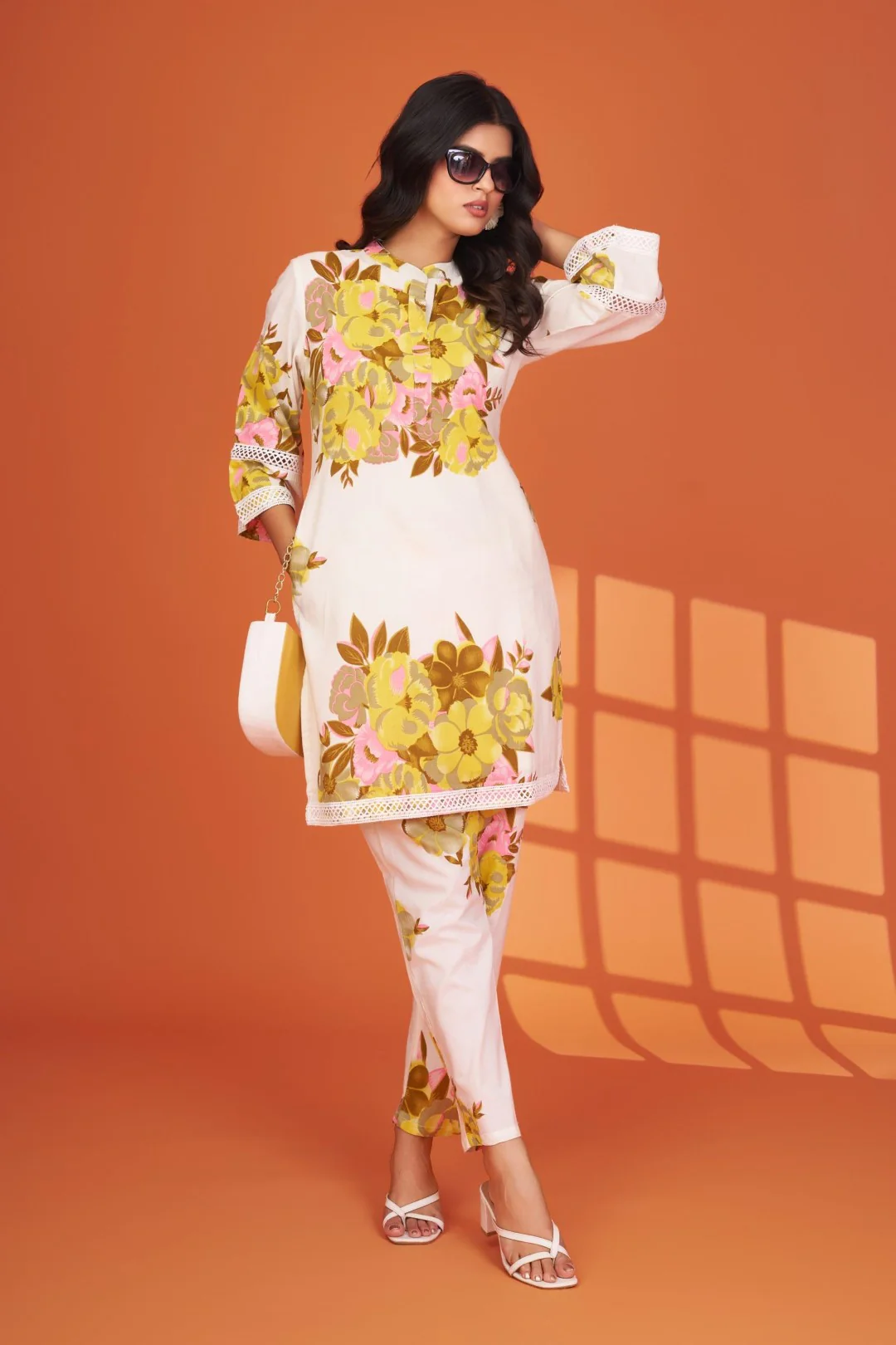 Mahua marigold cotton printed co-ord set - Image 7