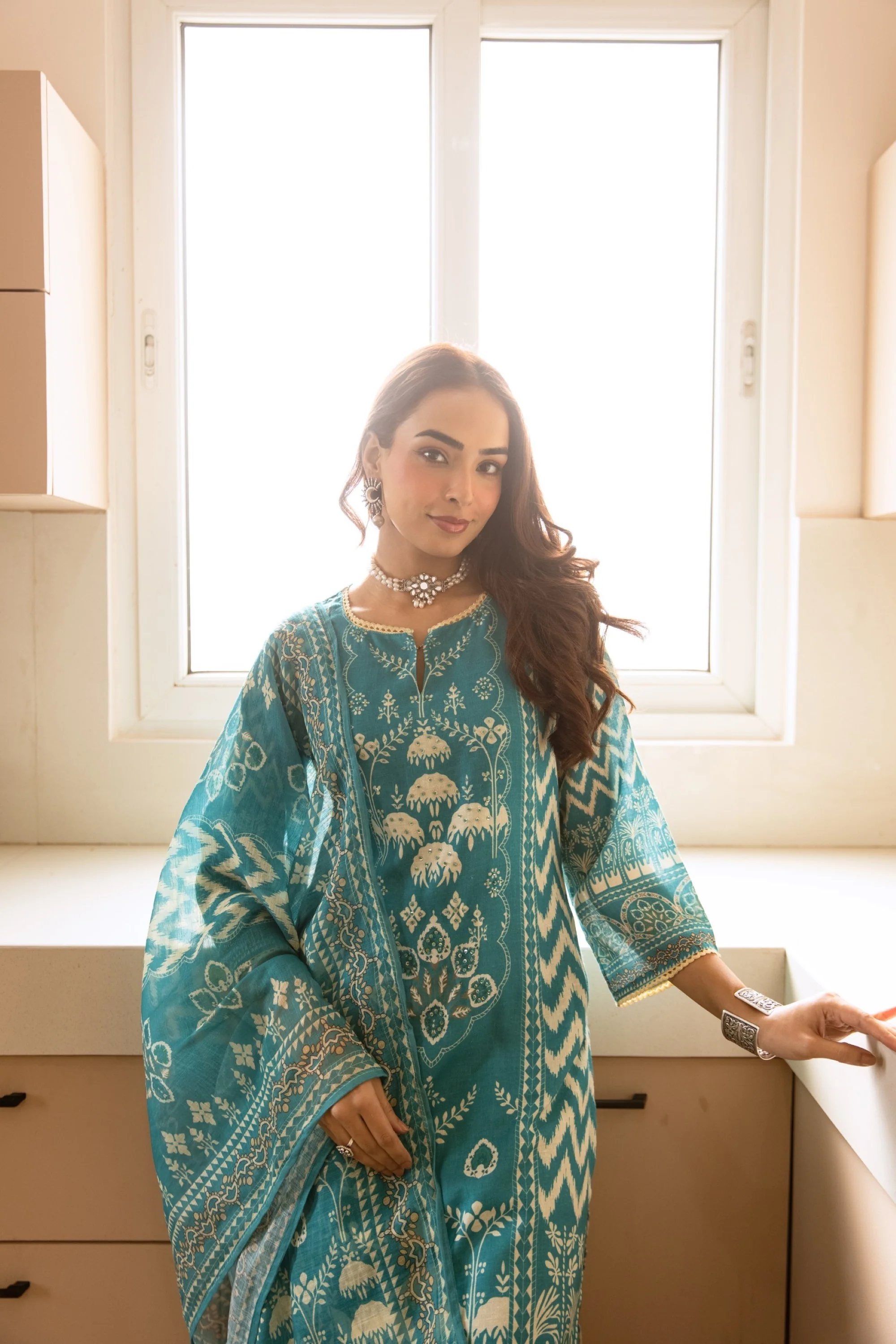 Karen Lapis cotton suit set - Image 4