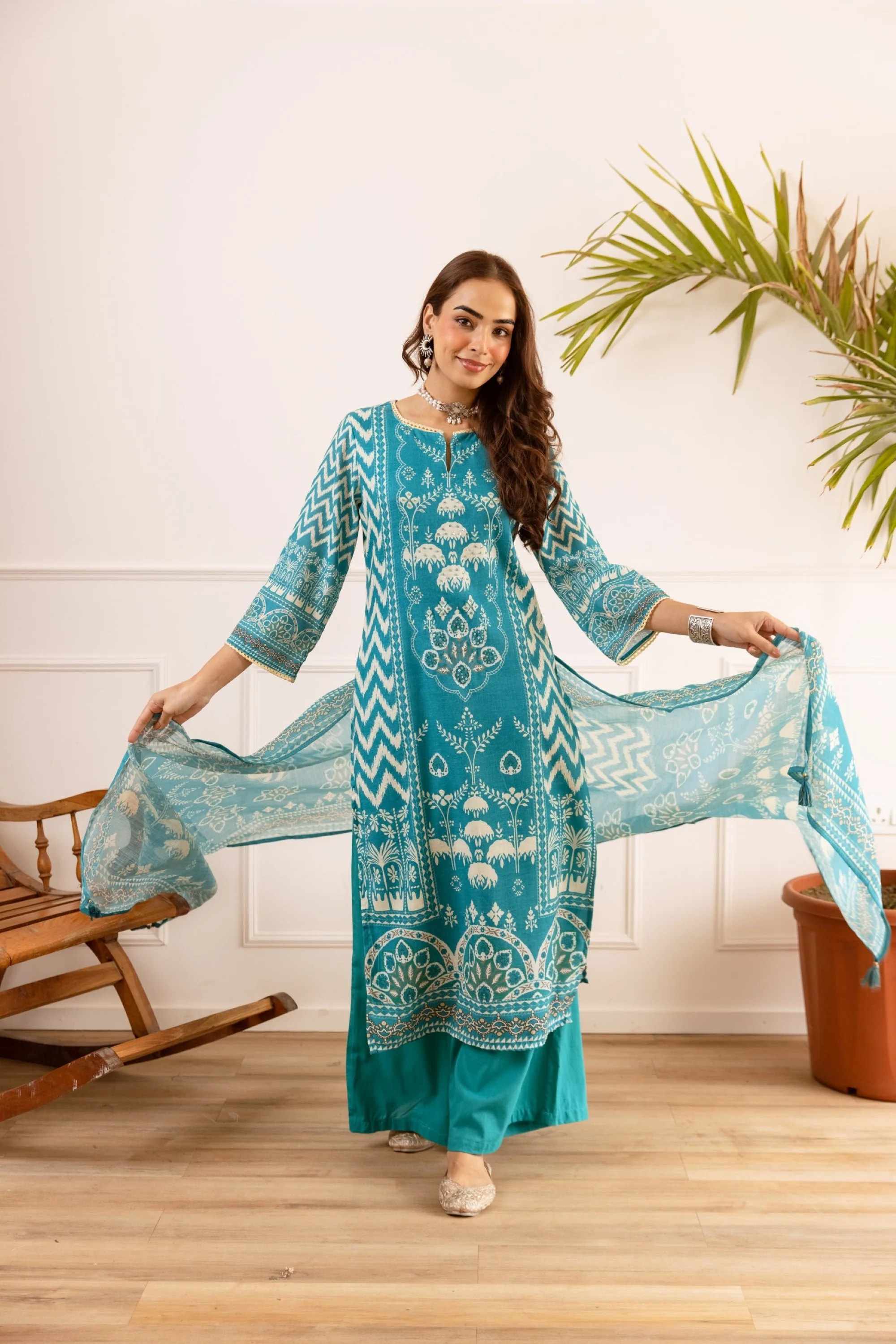 Karen Lapis cotton suit set - Image 7