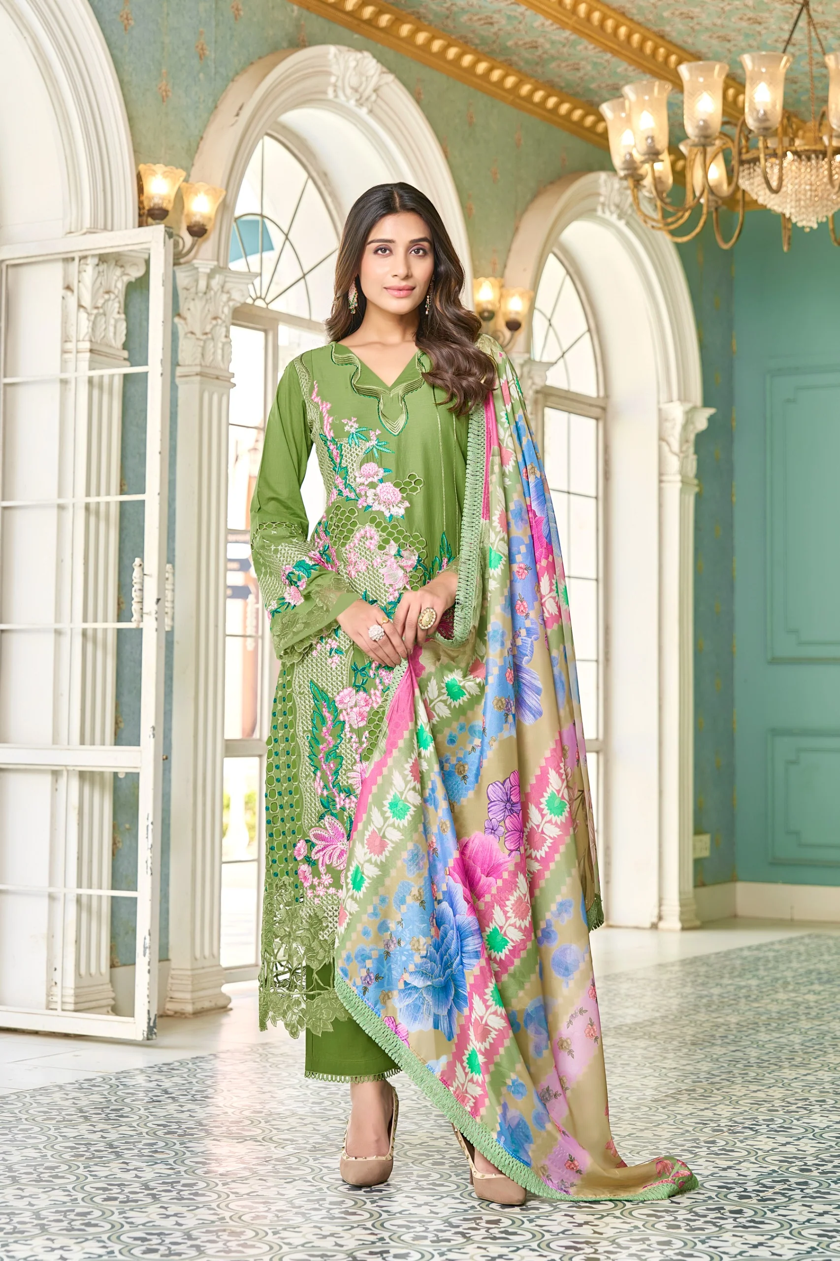 Ayat Fern Full embroidery Lawn Suit Set - Image 3