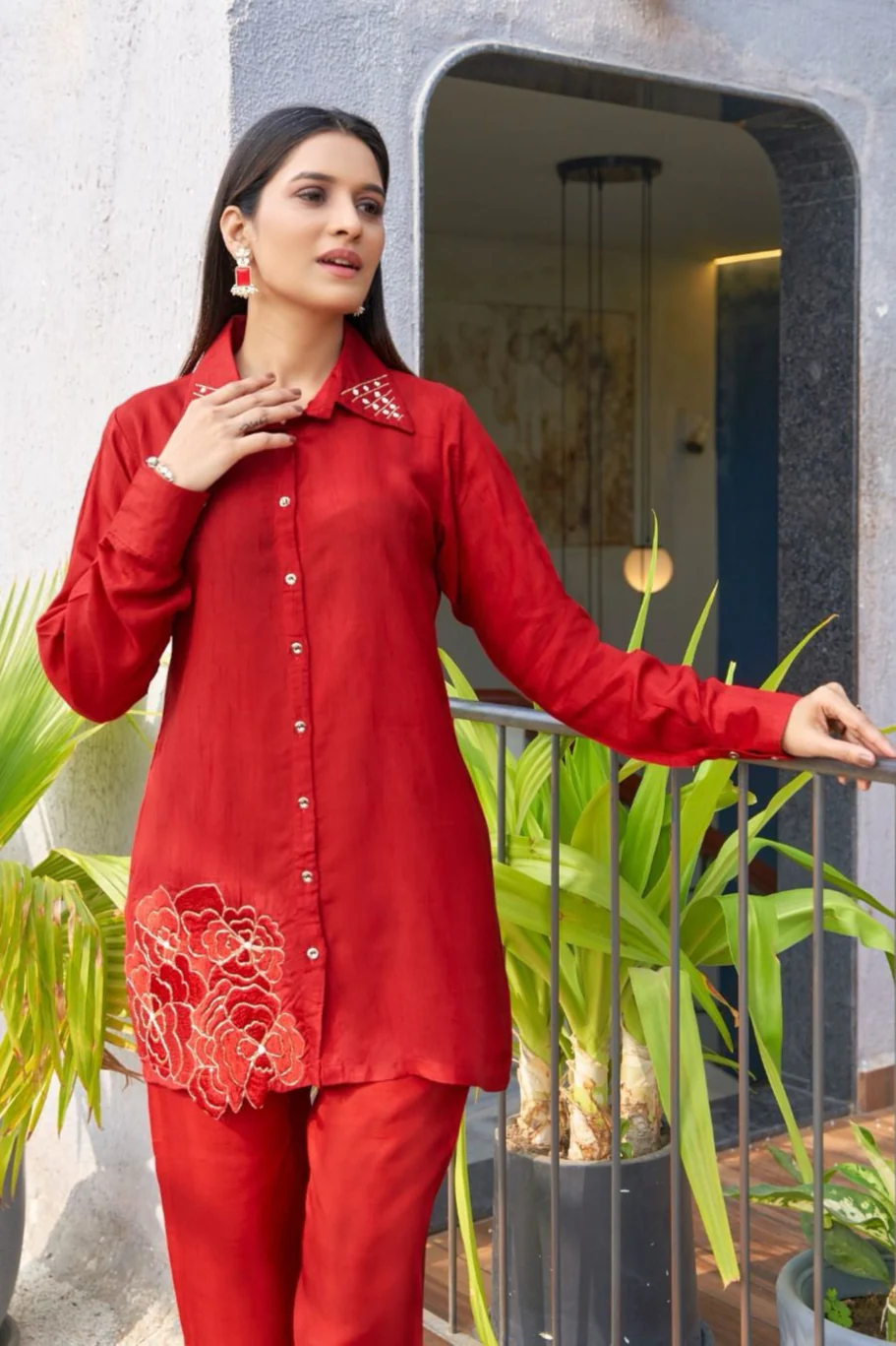 Divya Scarlet Work Co-ord Set - Image 2