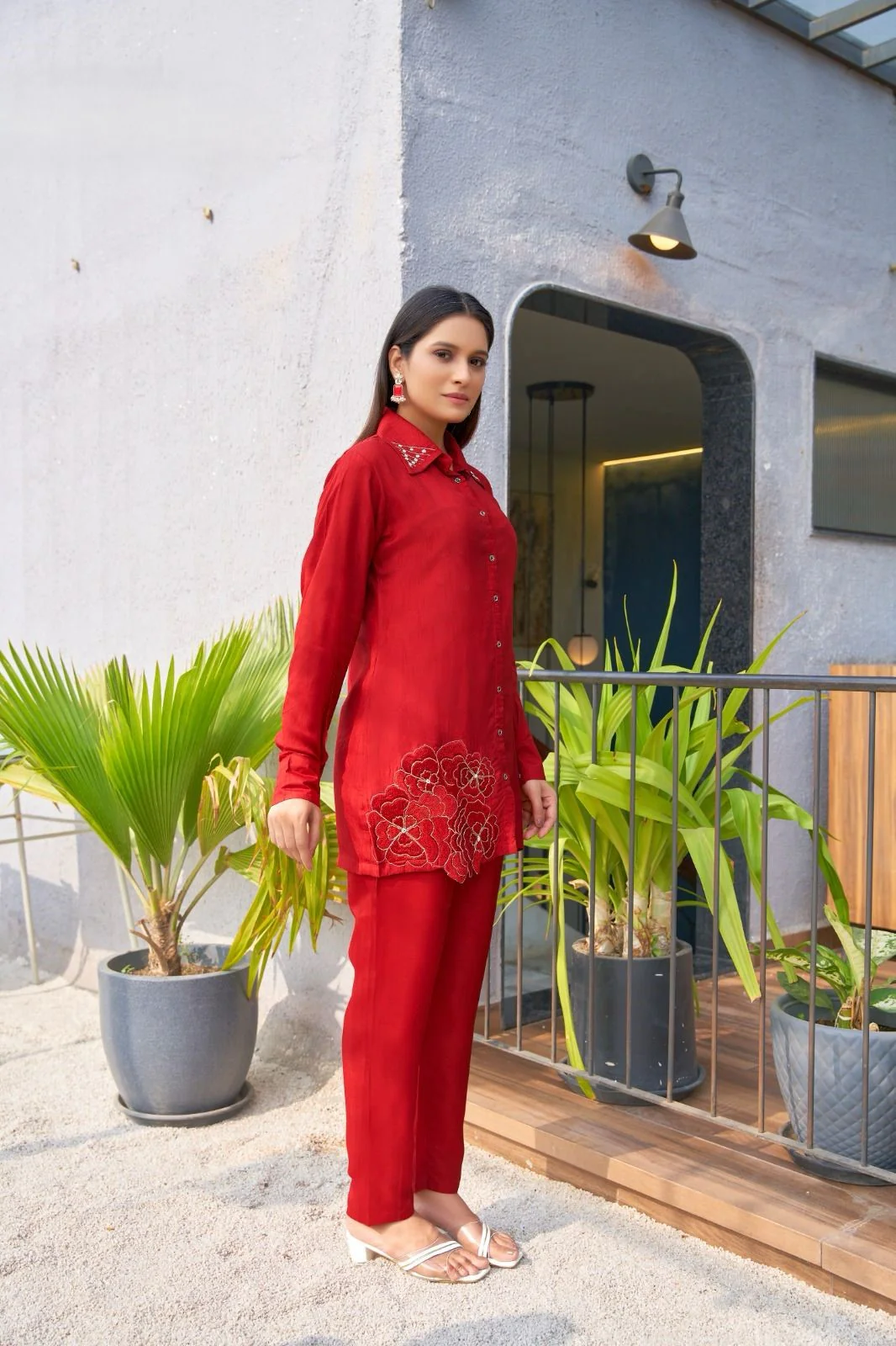 Divya Scarlet Work Co-ord Set - Image 5