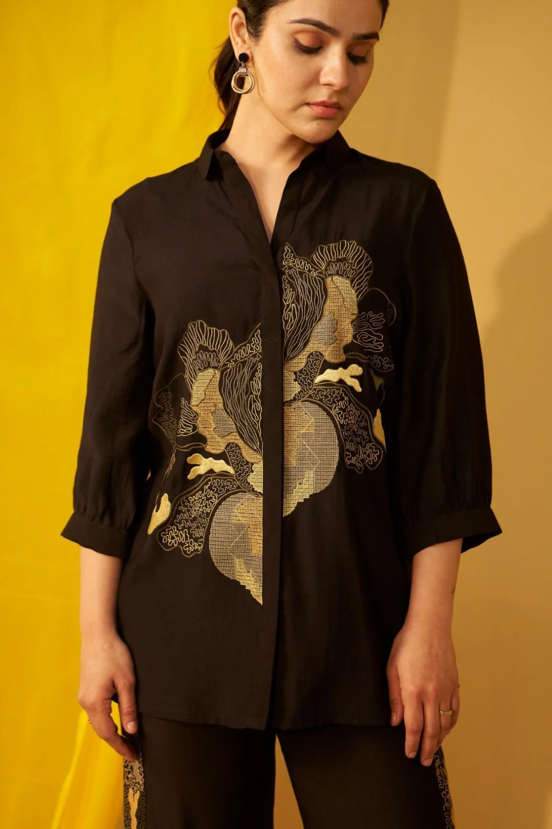 Tisca sable embroidery co-ord set - Image 8
