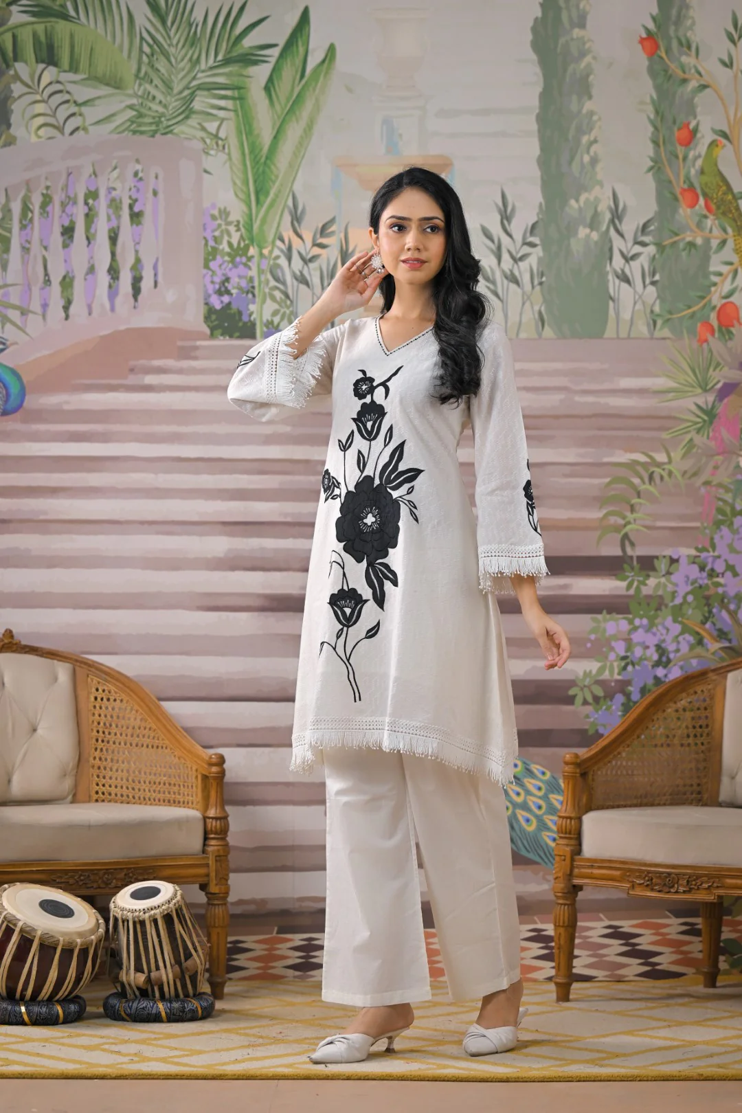 Bali Pearl Applique cotton Co-ord set - Image 3