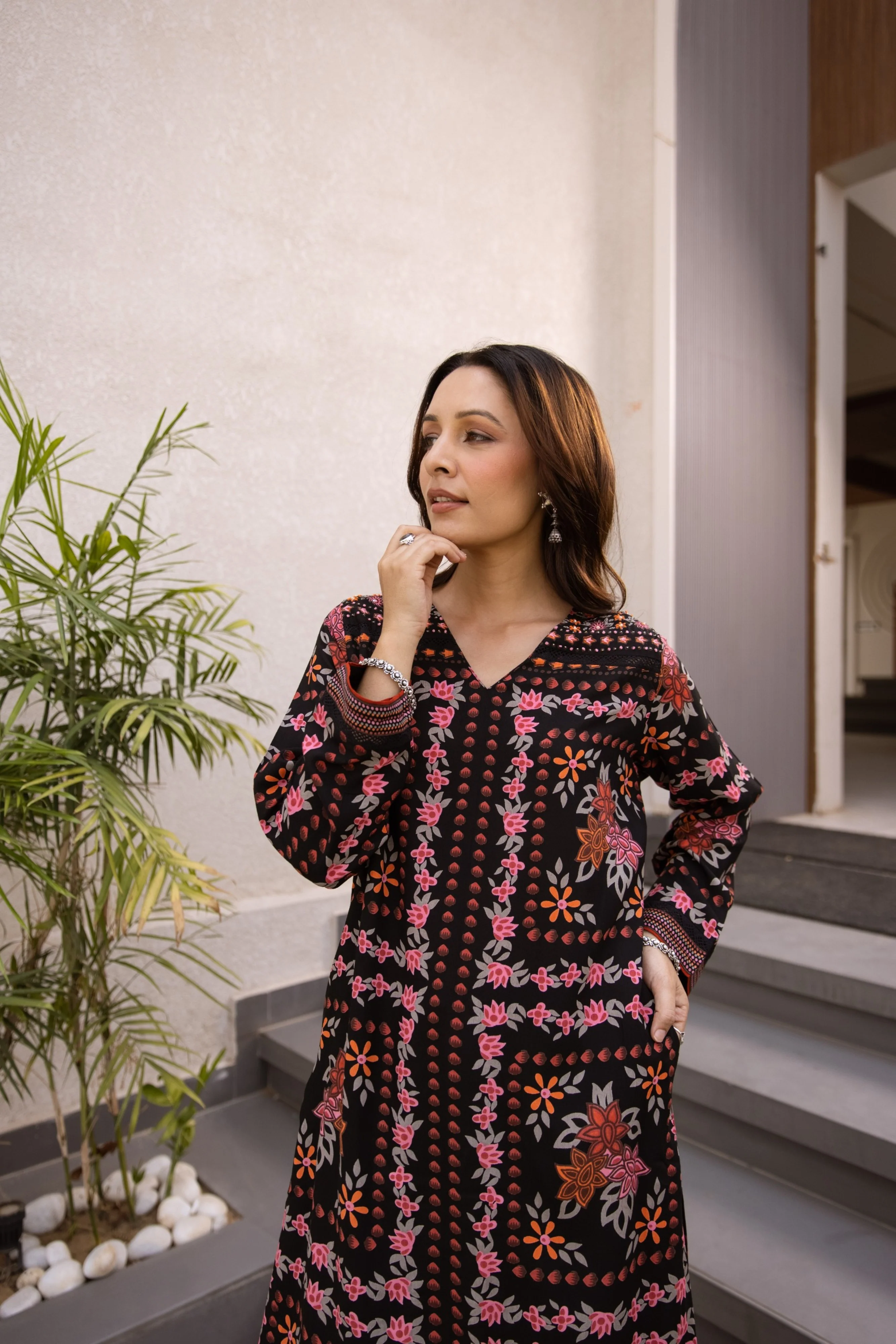 Kabool jade printed kurta pant set - Image 2