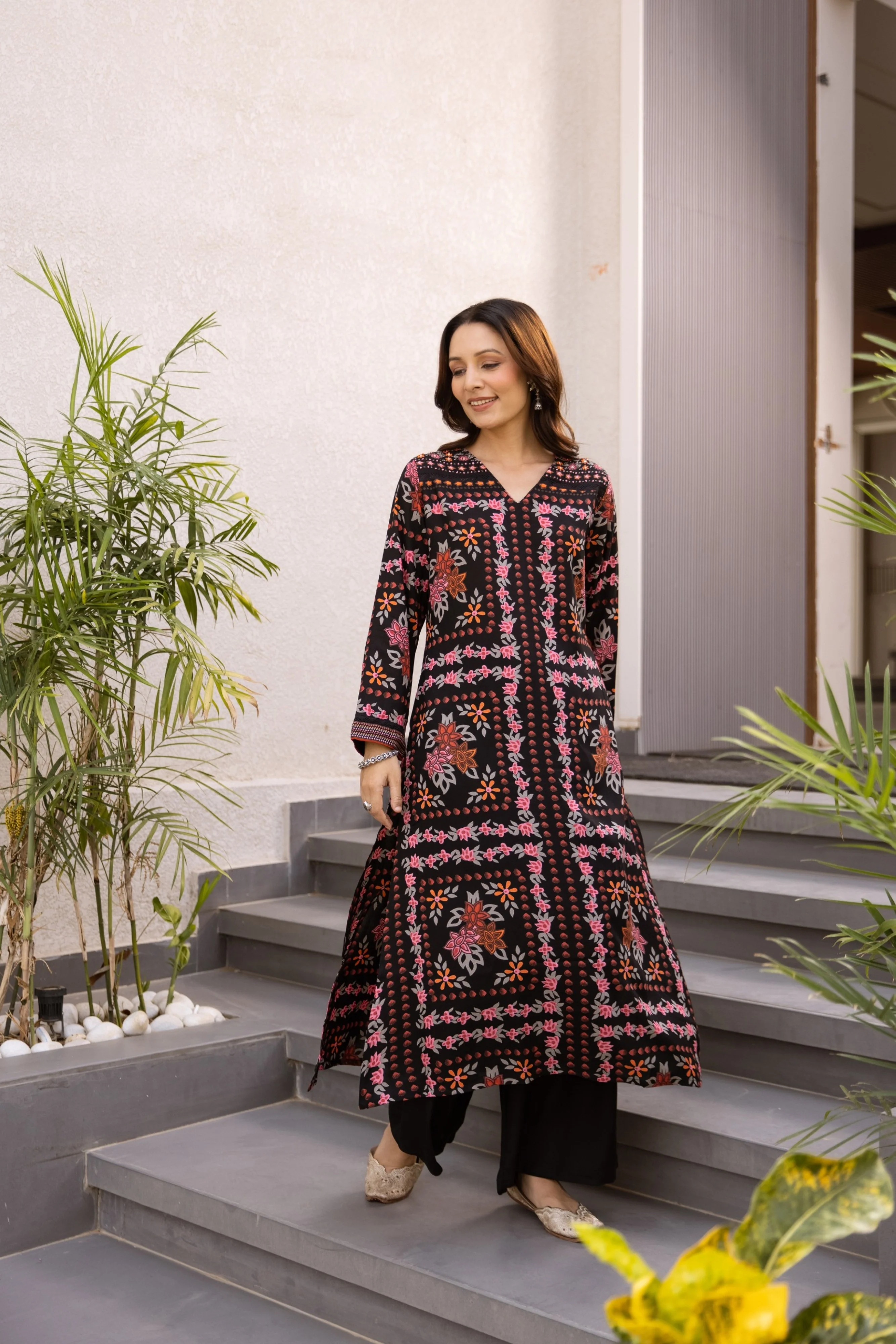 Kabool jade printed kurta pant set - Image 4