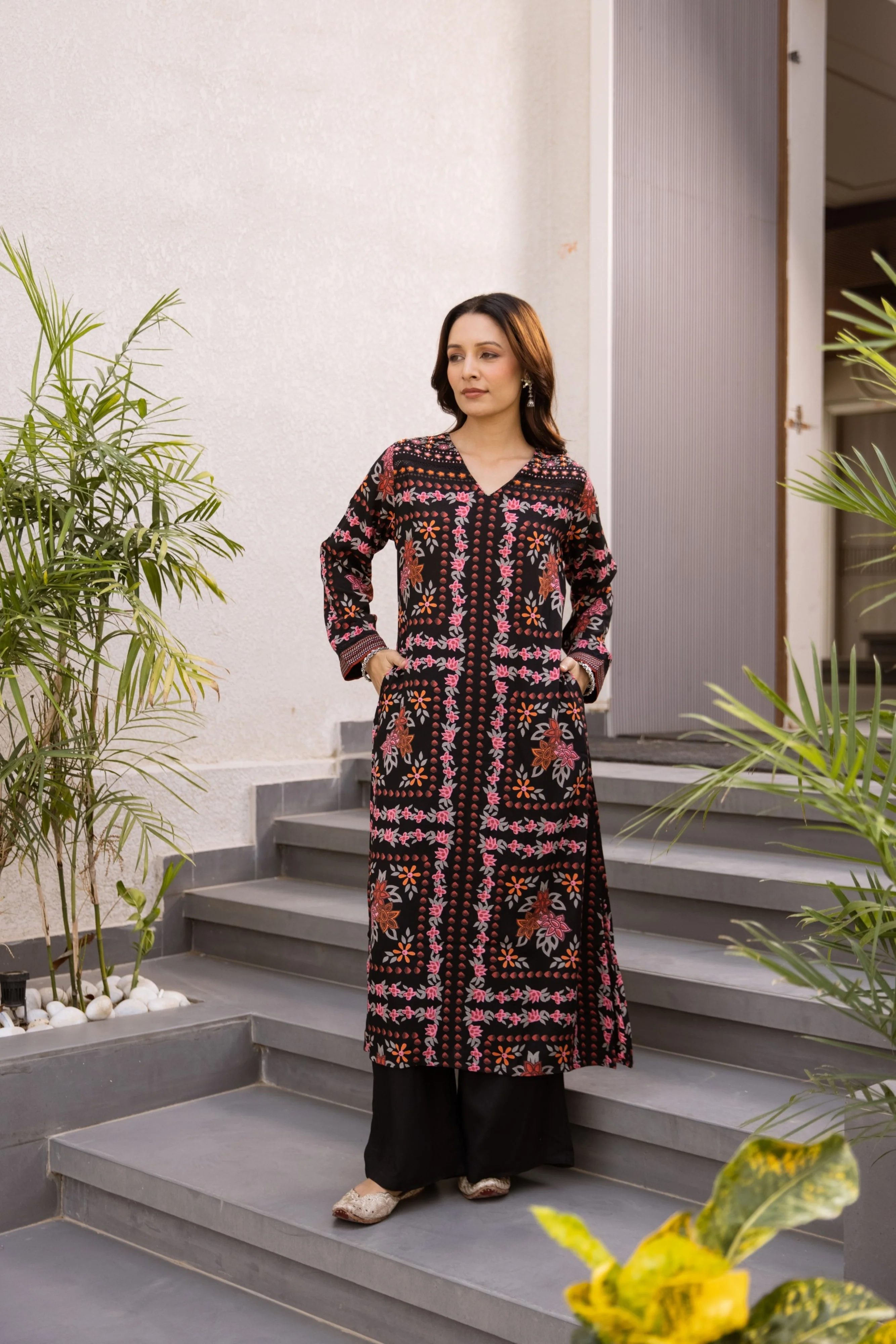 Kabool jade printed kurta pant set - Image 7
