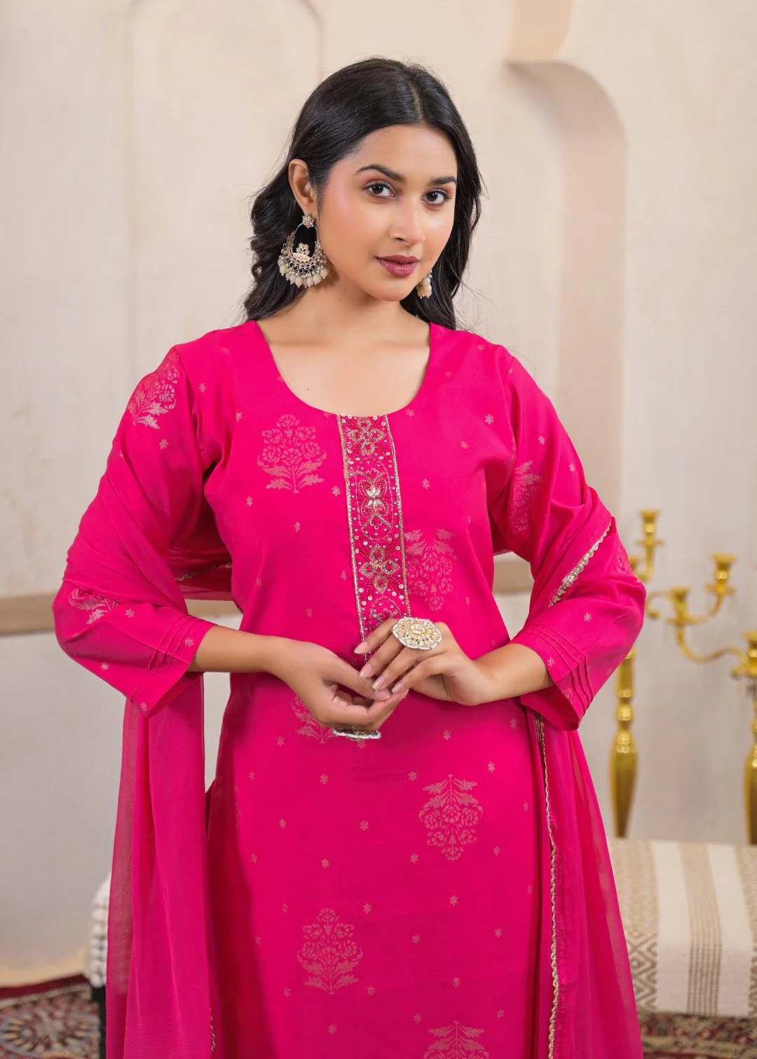 Shanti Raspberry Work Suit Set - Image 2