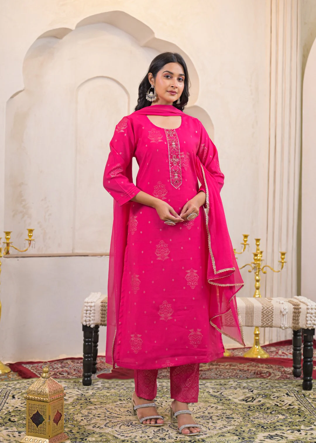 Shanti Raspberry Work Suit Set - Image 3