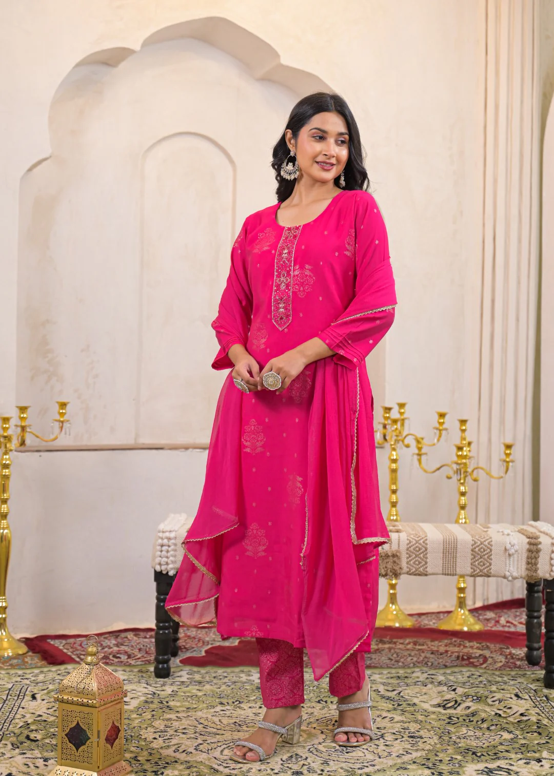 Shanti Raspberry Work Suit Set - Image 4