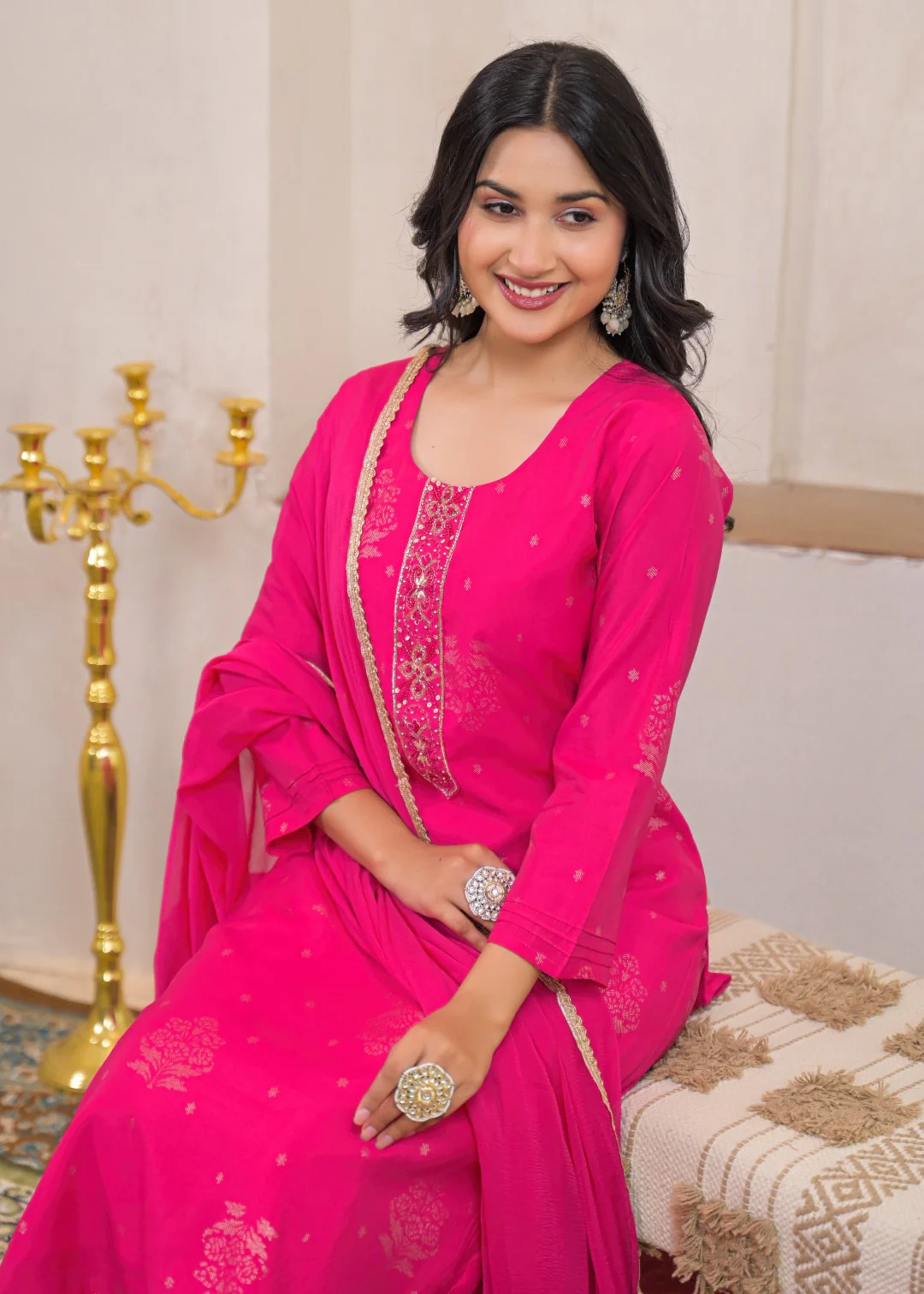 Shanti Raspberry Work Suit Set - Image 6
