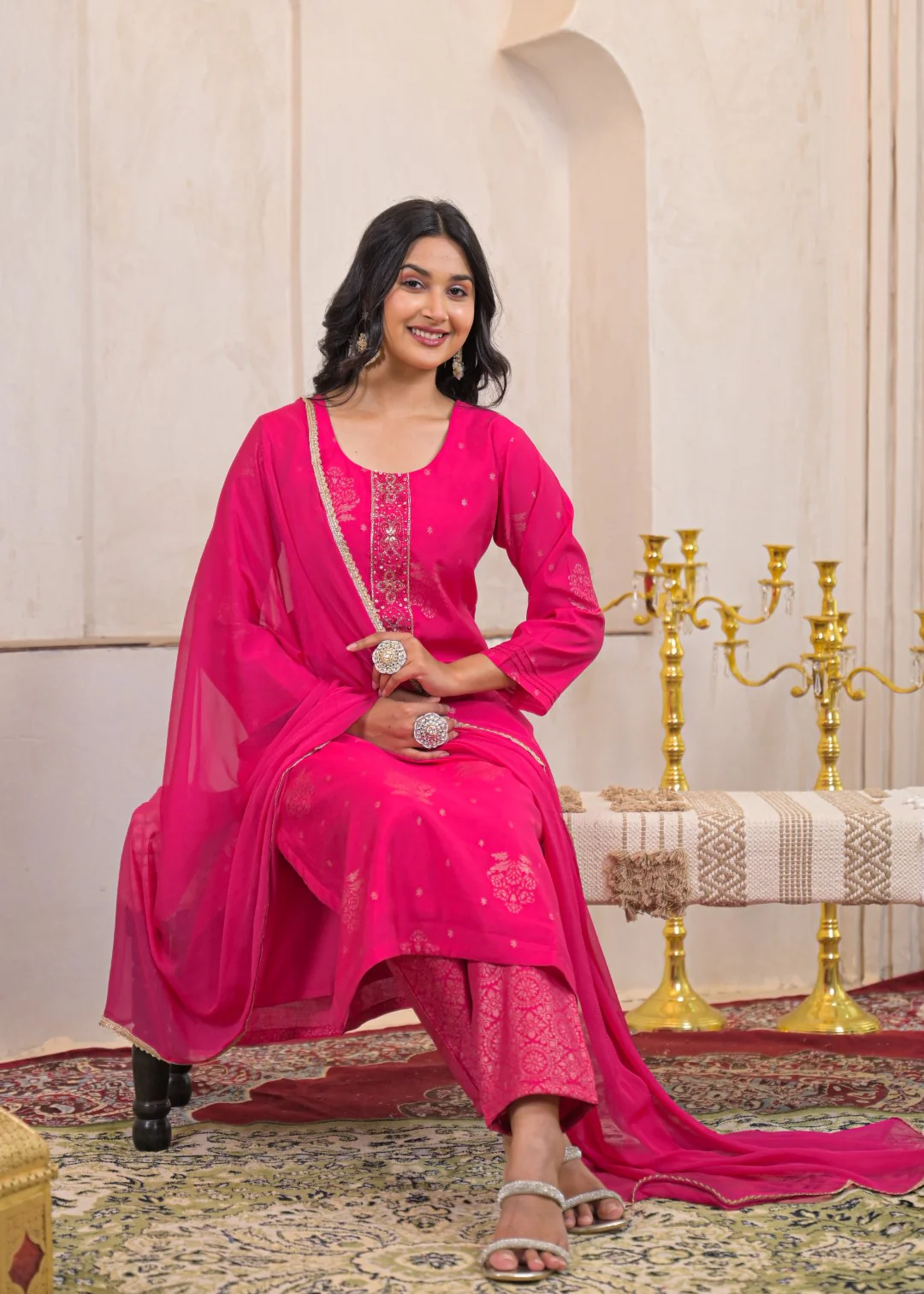 Shanti Raspberry Work Suit Set - Image 7