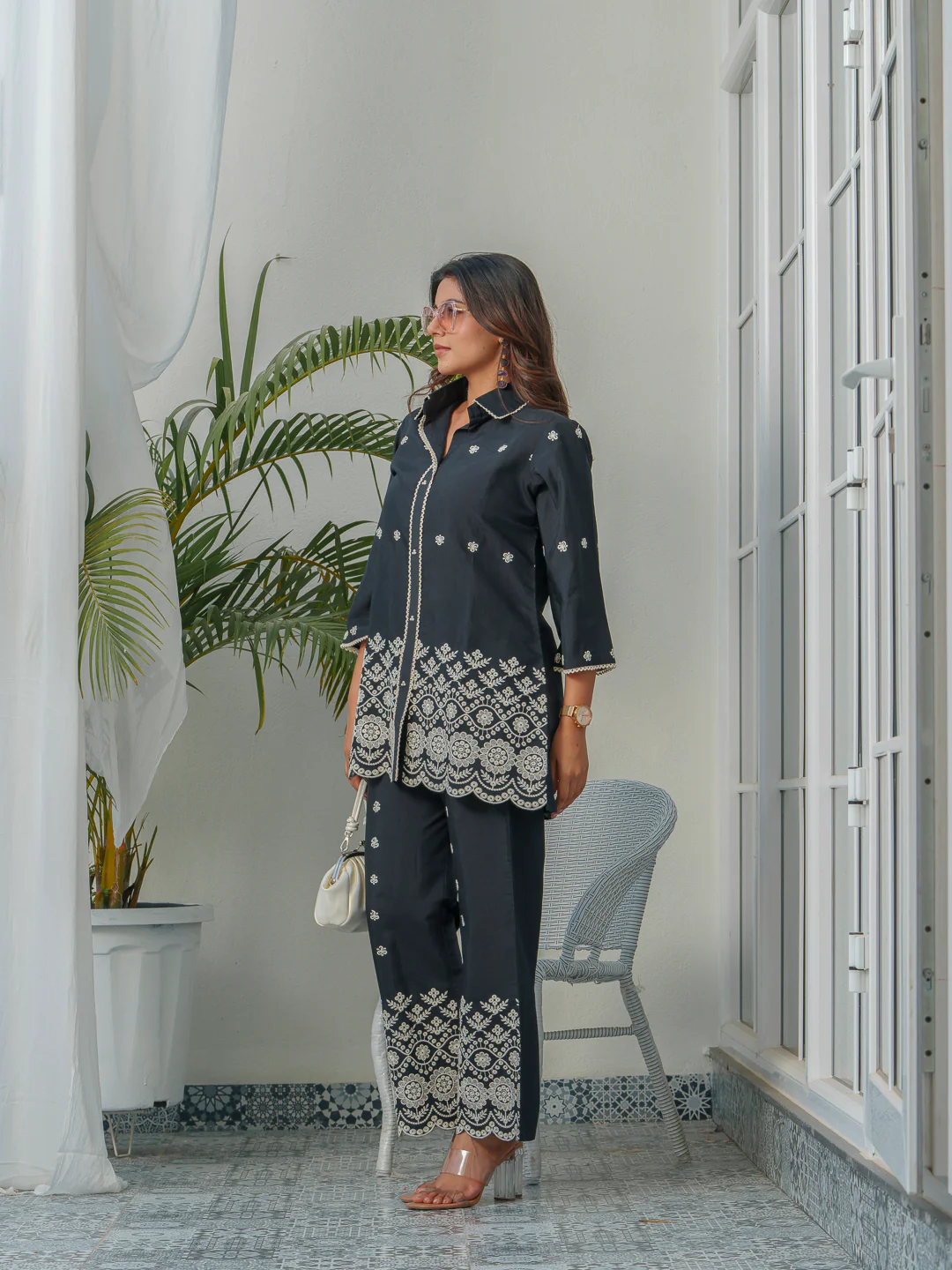 Tashvika Charcoal Embroidery Co-ord Set - Image 7