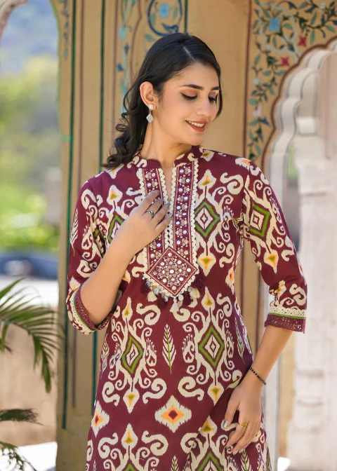 Aranya Jam ikat Print Cotton Co-ord Set - Image 2