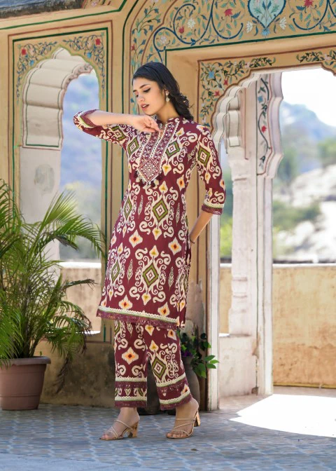 Aranya Jam ikat Print Cotton Co-ord Set - Image 6