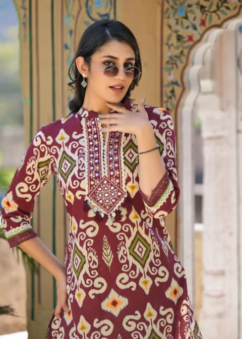Aranya Jam ikat Print Cotton Co-ord Set - Image 7