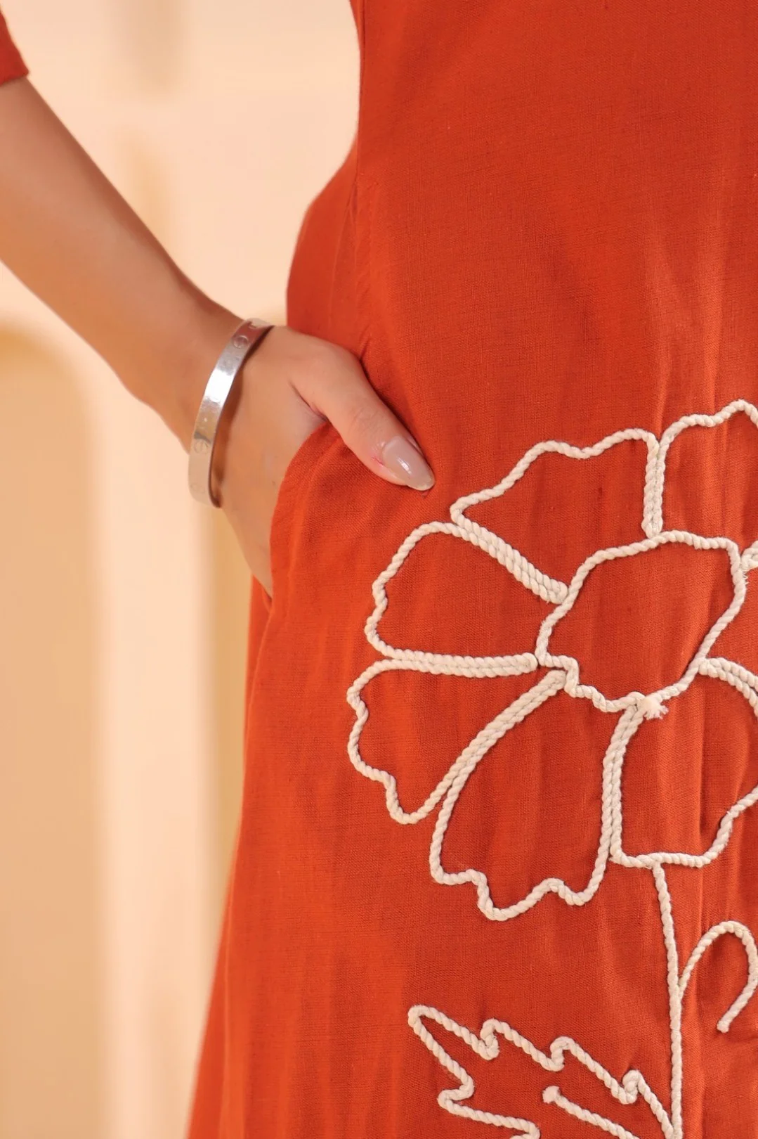 Chhavi Flame Embroidered Kurta Pant Set - Image 5