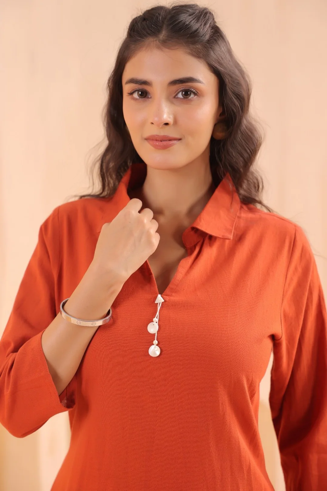 Chhavi Flame Embroidered Kurta Pant Set - Image 8