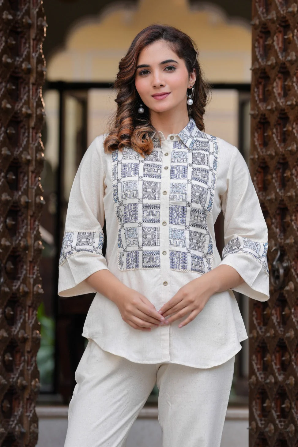 Hardik Frost Embroidery Cotton Co-ord Set - Image 2