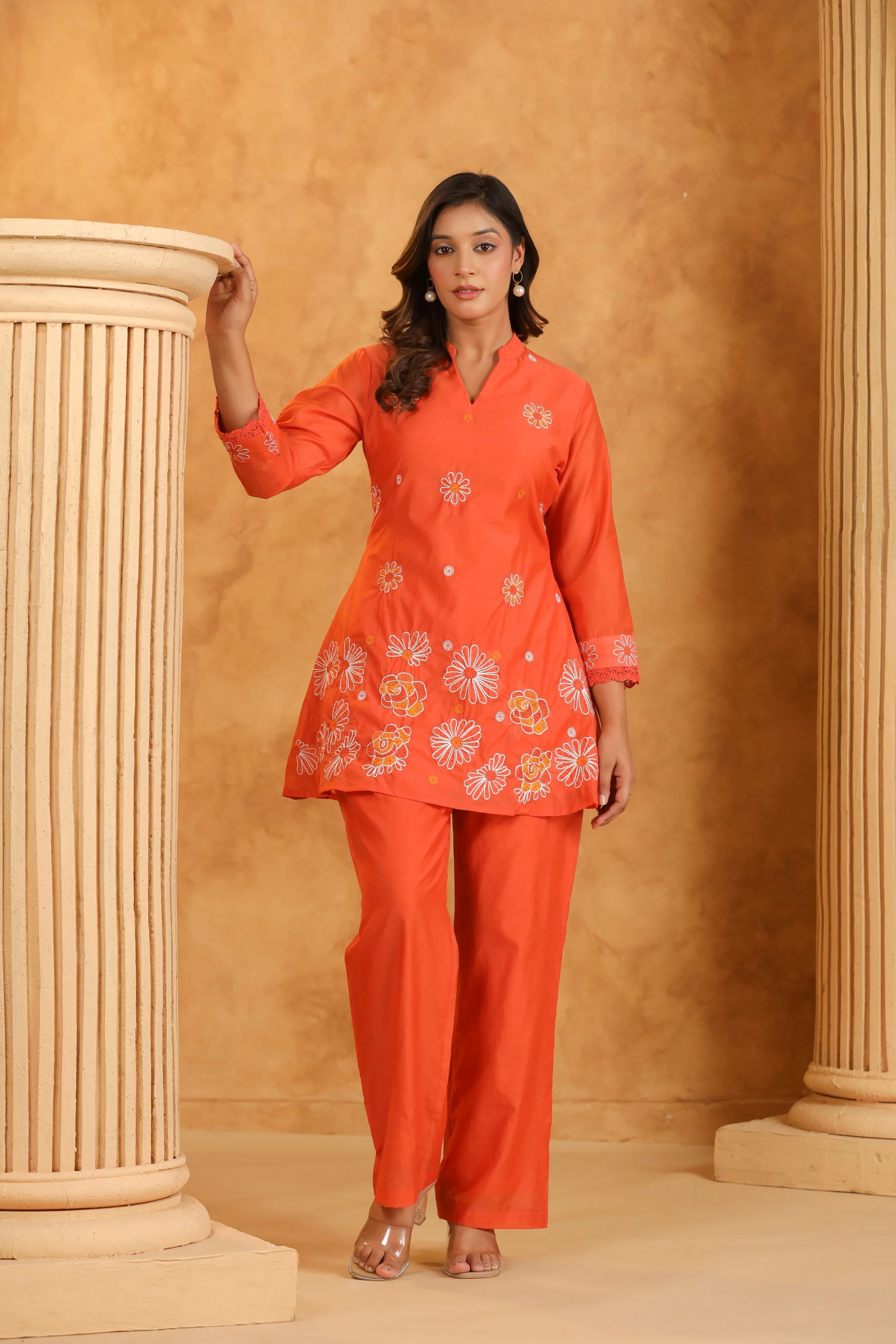 Hardik oranges embroidery co-ord Set - Image 4