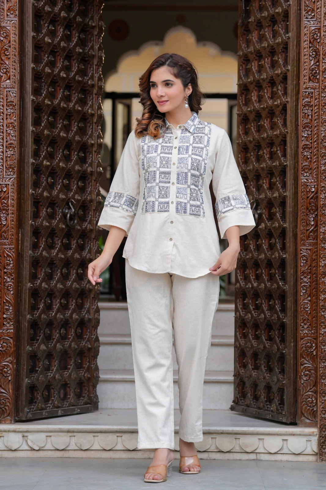 Hardik Frost Embroidery Cotton Co-ord Set - Image 4