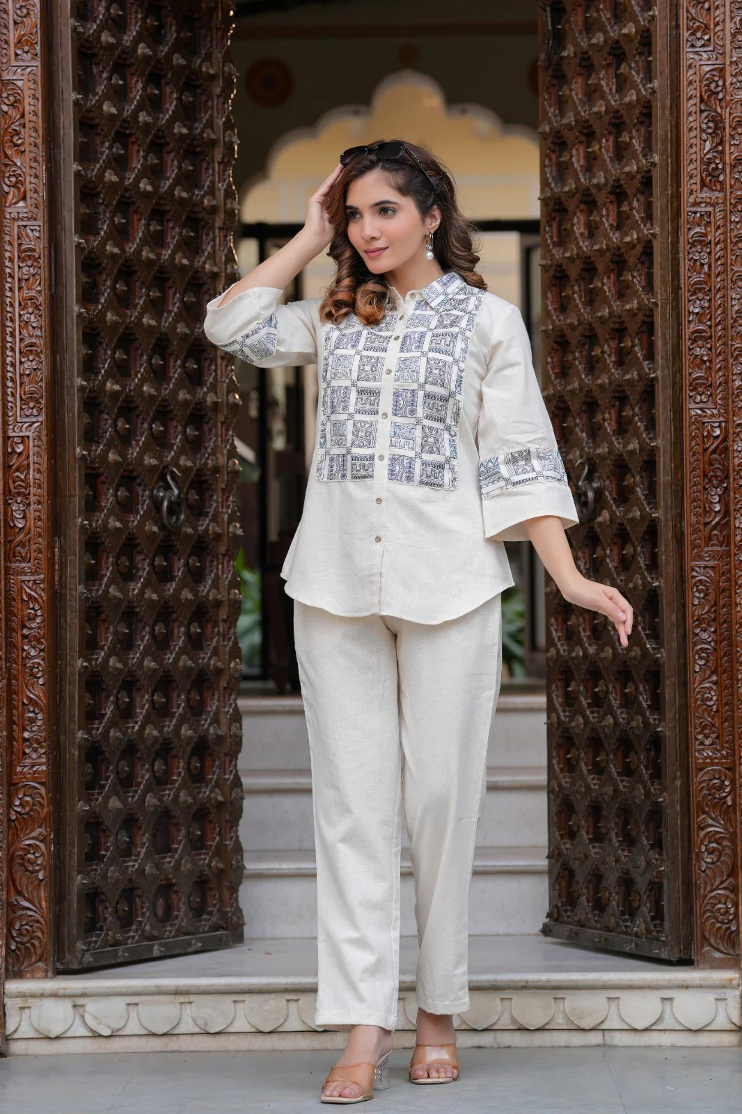 Hardik Frost Embroidery Cotton Co-ord Set - Image 5