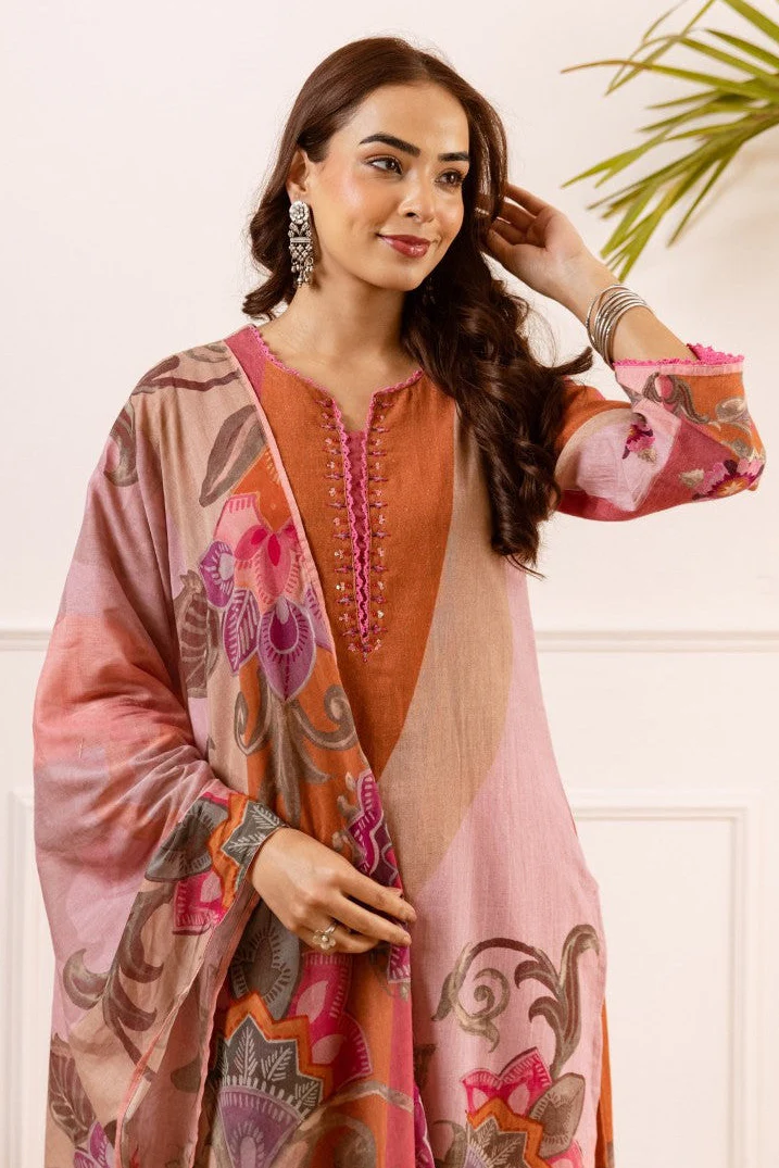 Karen Salmon Cotton Suit set - Image 2