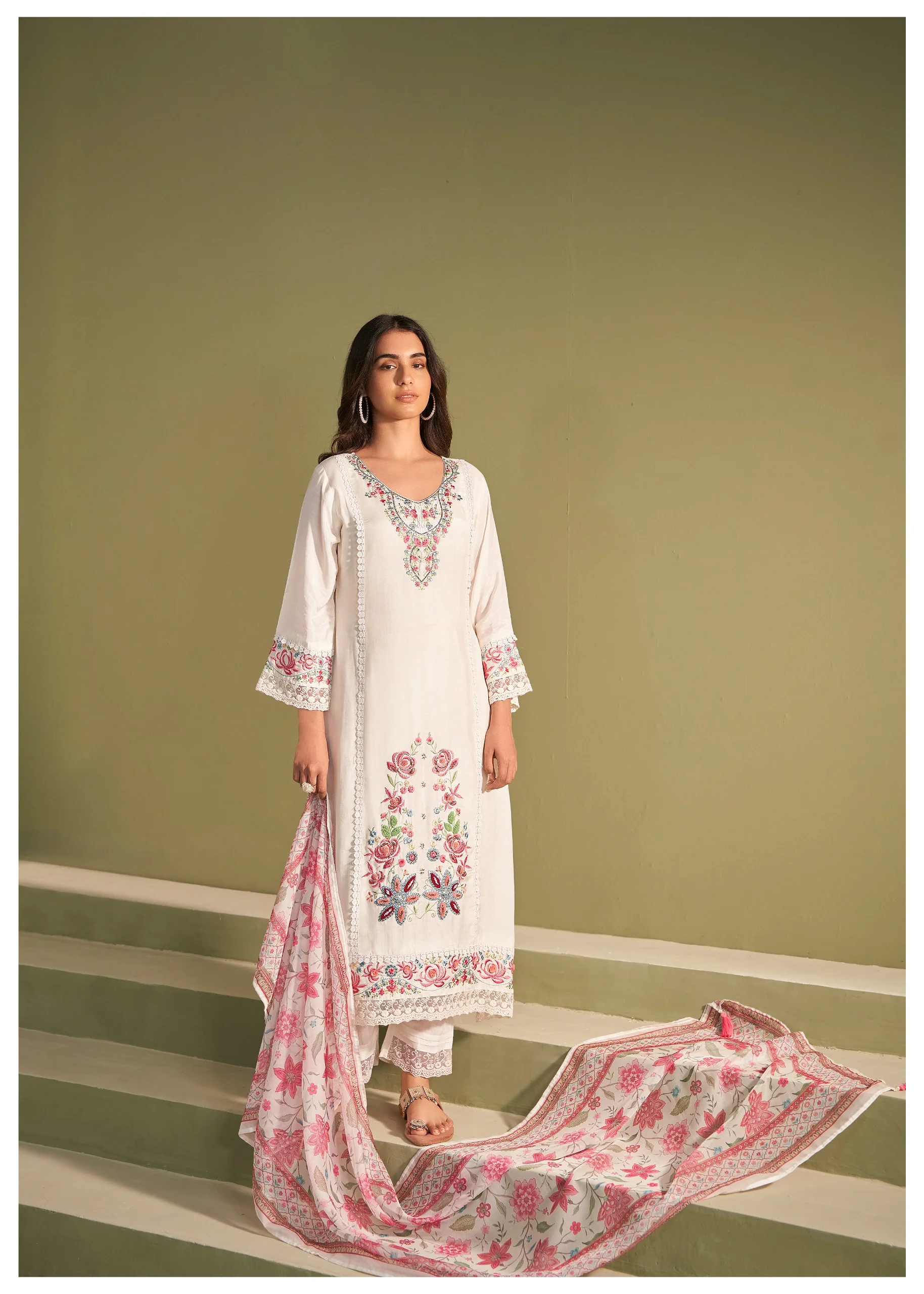 Nadira Misri Embroidered Lawn Suit Set - Image 5