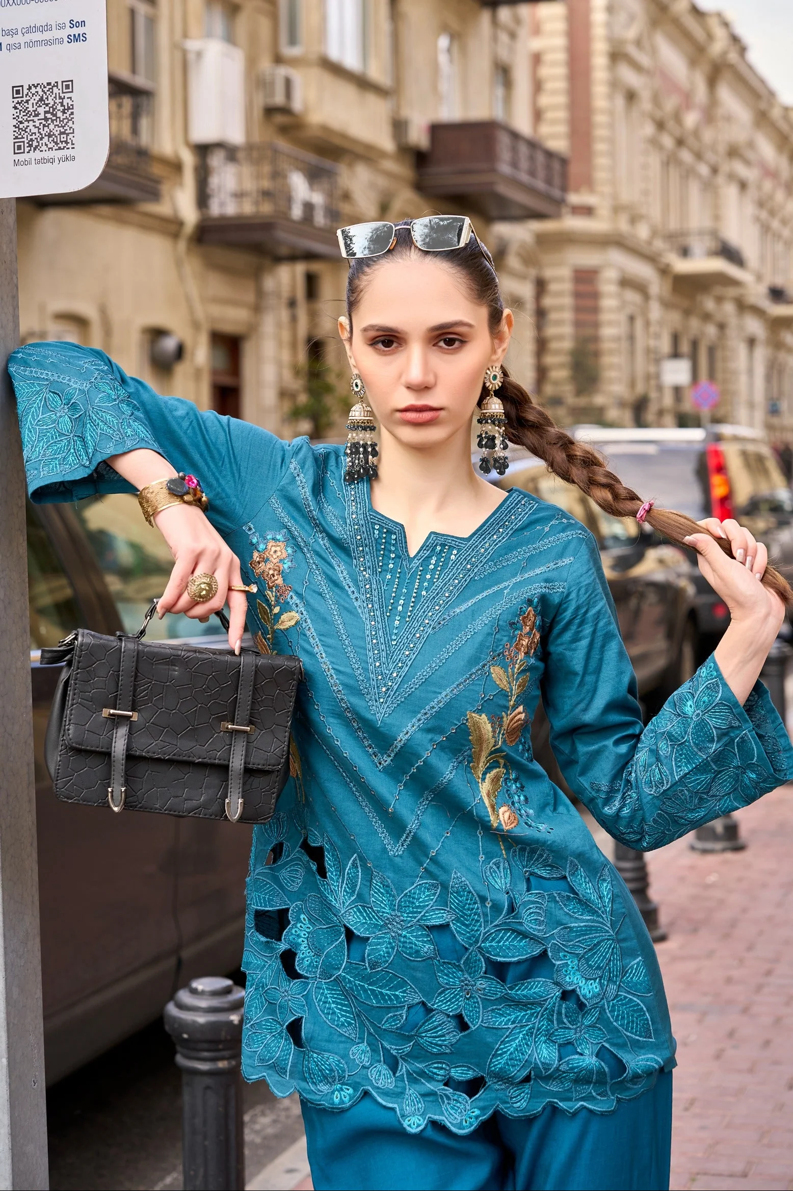 Anuja peacock Embrodiered Co-ord Set - Image 2