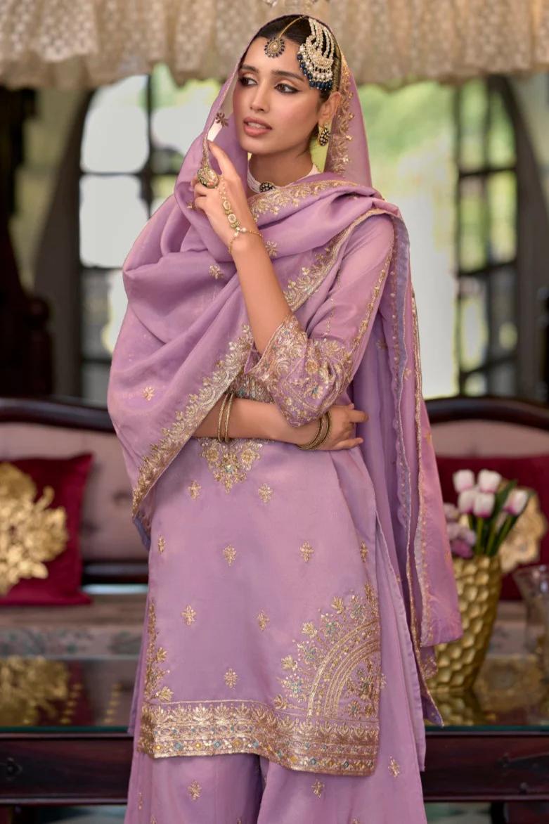 Garva Orchid Full Work Suit Set - Image 2