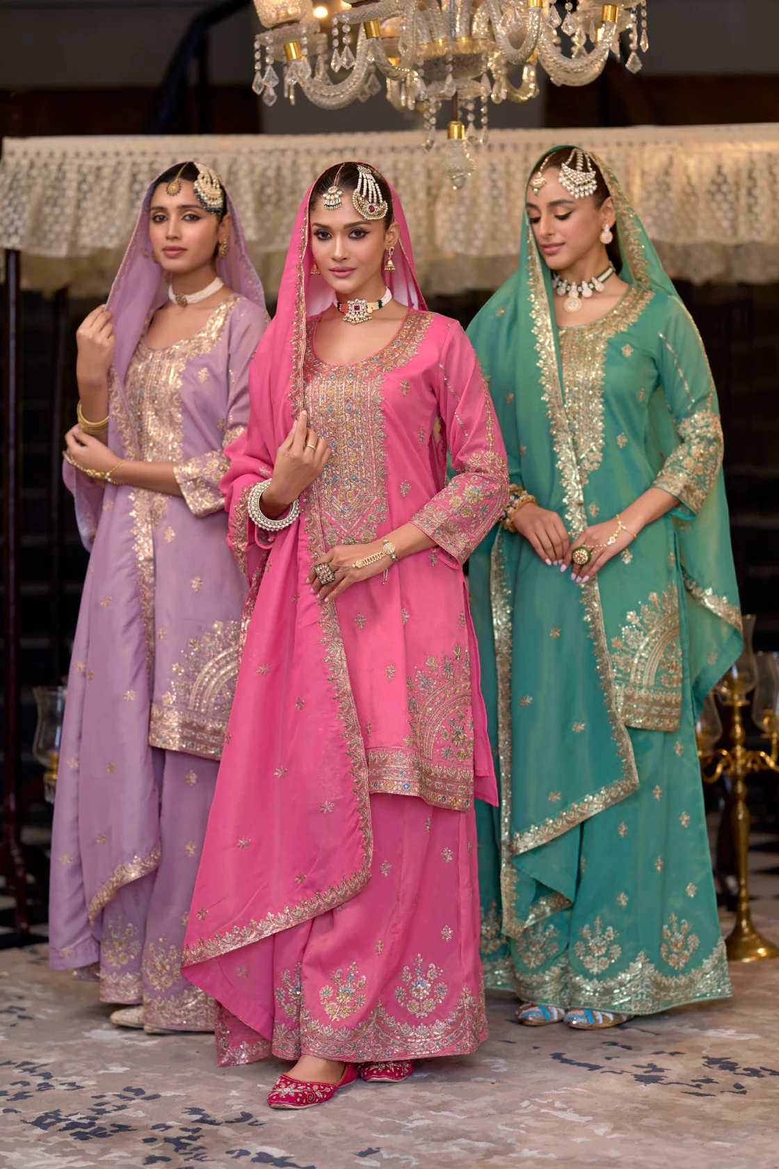 Garva Orchid Full Work Suit Set - Image 5