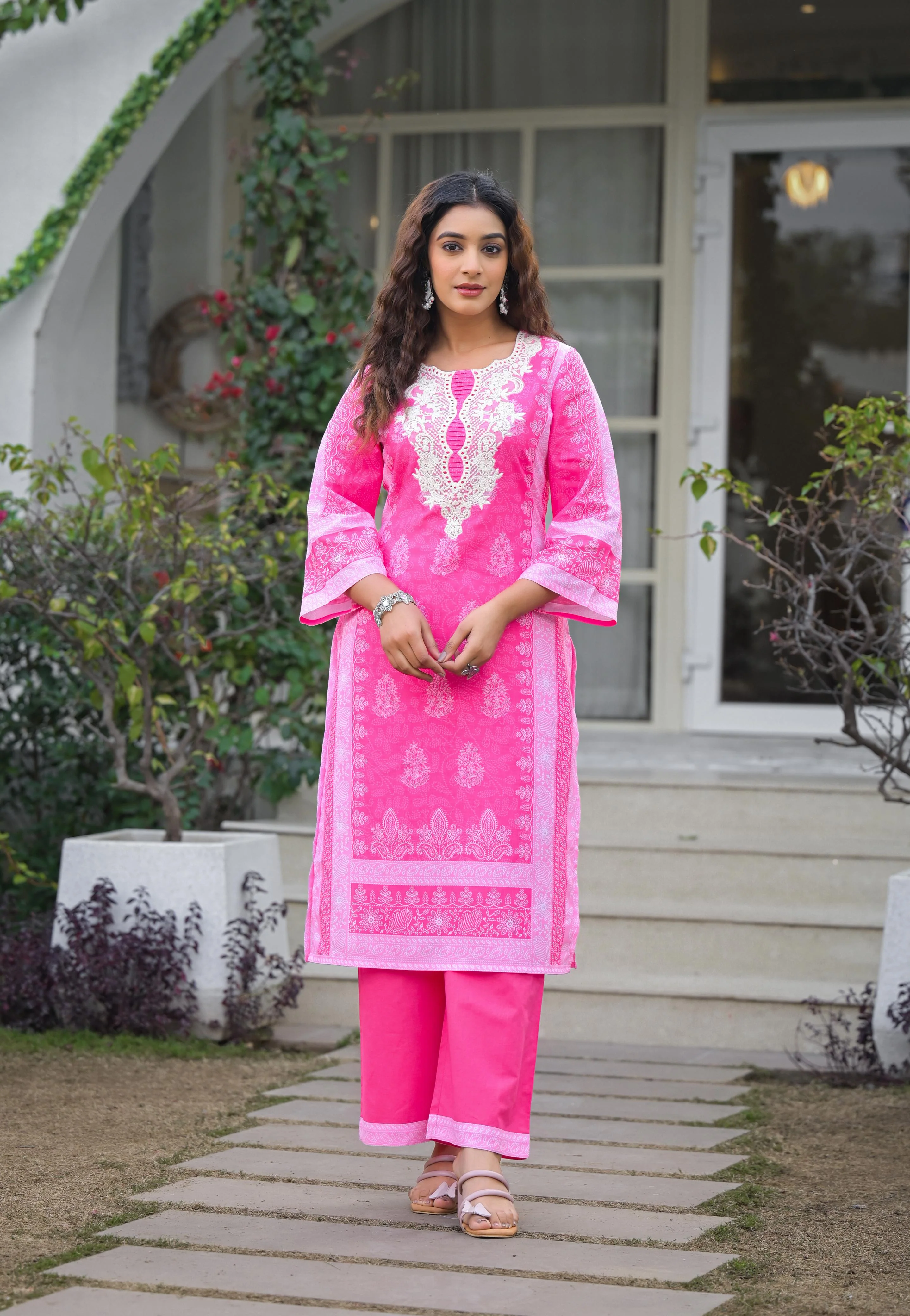 Tridhara Rose Cotton suit set - Image 5