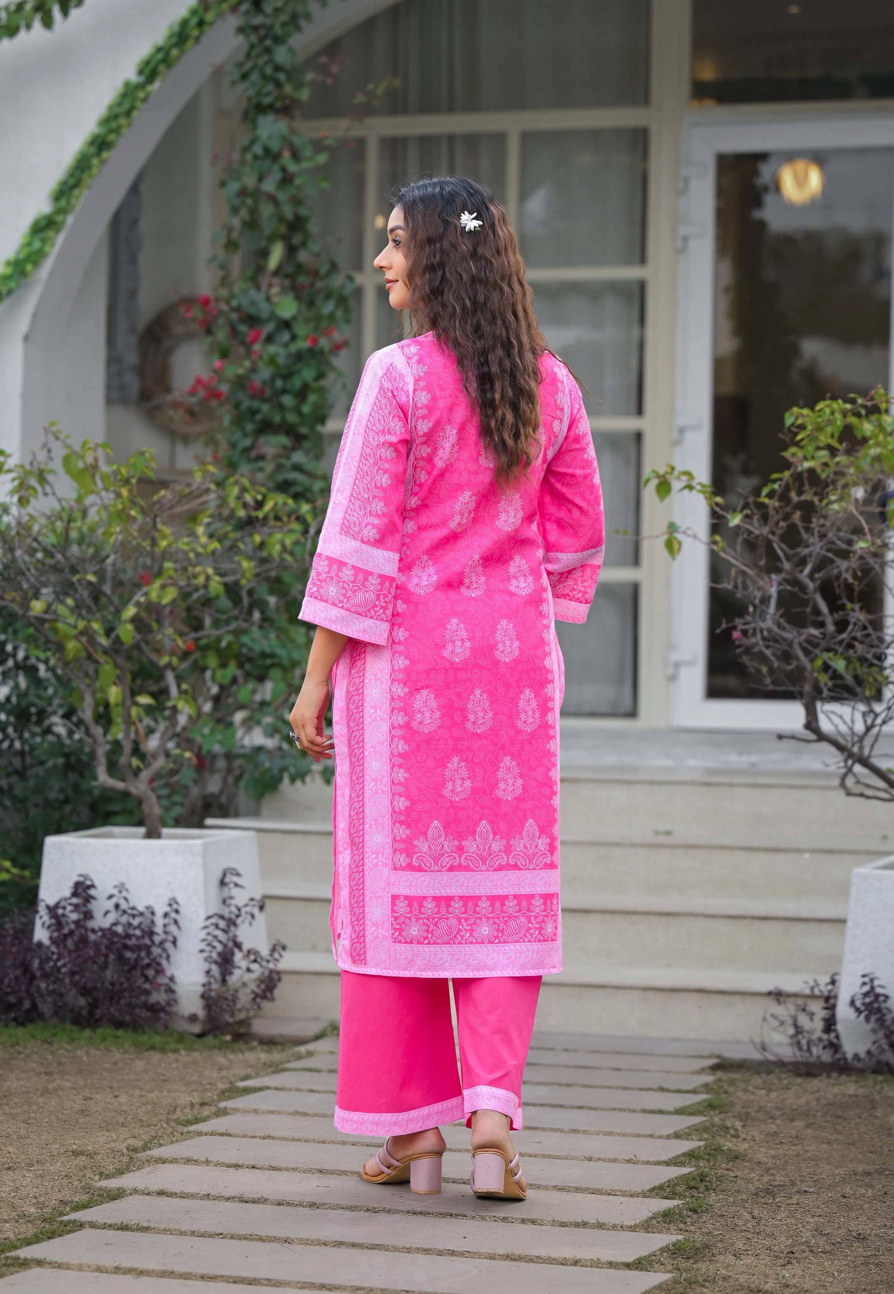 Tridhara Rose Cotton suit set - Image 6