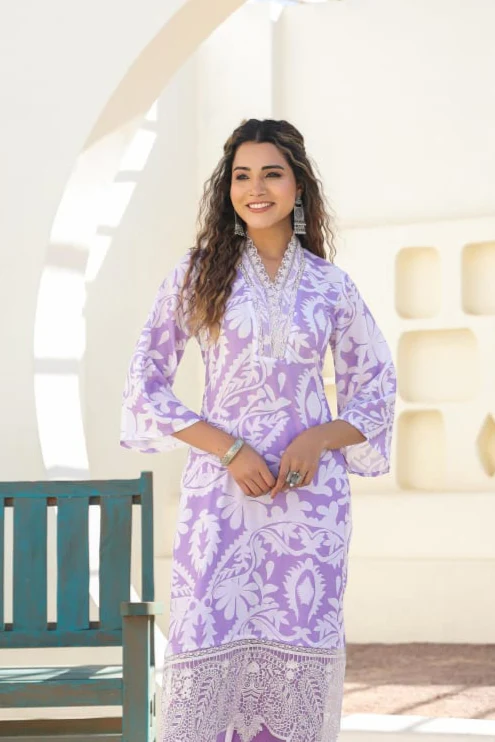 Tridhara Orchid Cotton Suit Set - Image 4