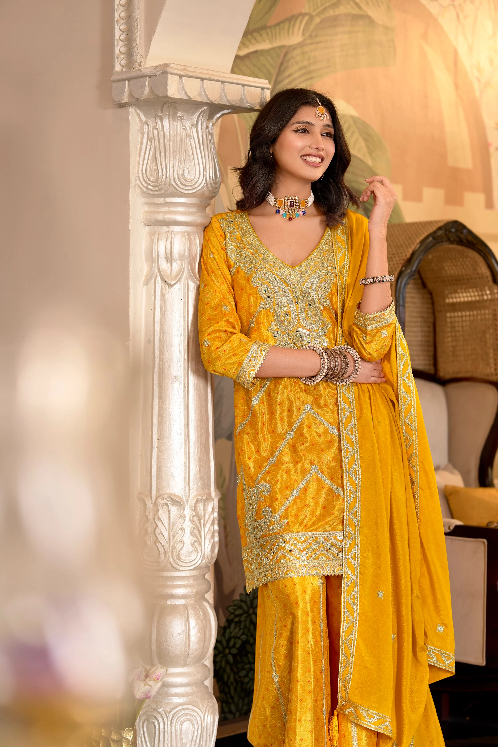 Sreyashi Amber Premium Full Heavy Work Suit set - Image 5