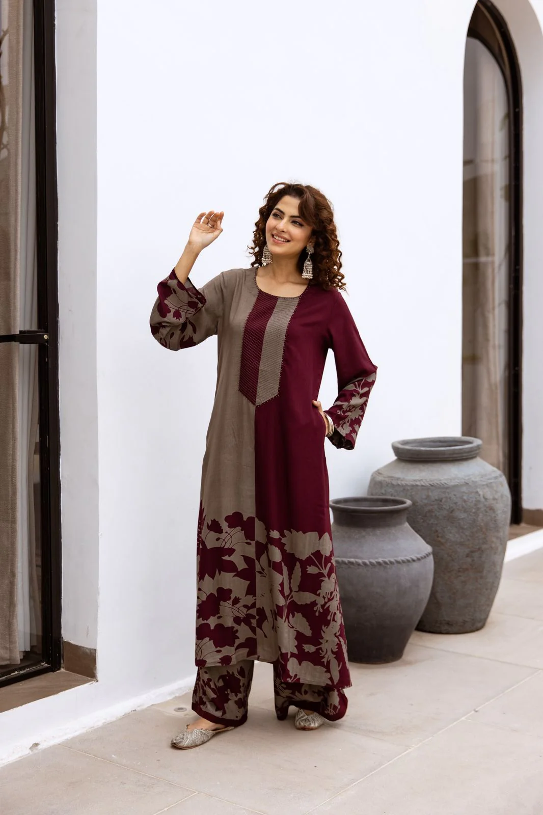 Bakul Mulberry Printed Kurta Pant Set - Image 4